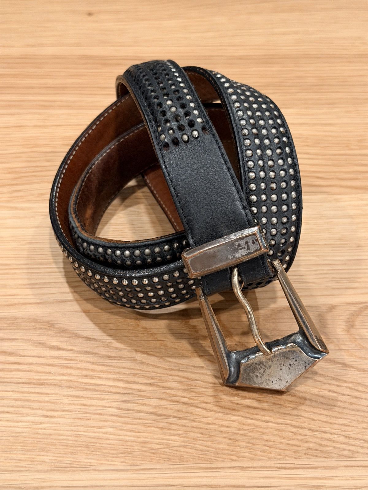 Balmain Decarnin FW 2010 Heavy Stud Leather Belt Size 36 - 1 Thumbnail