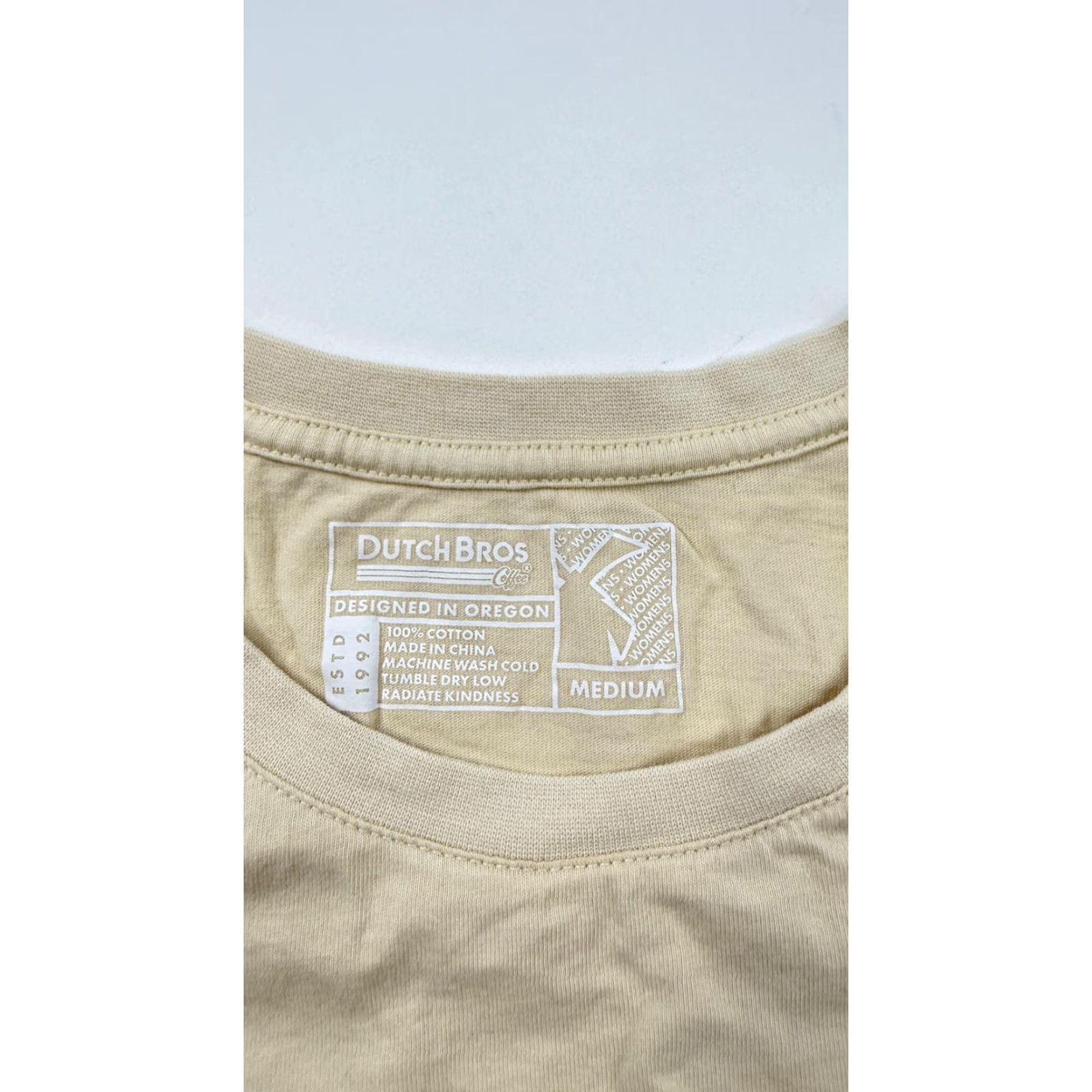 Vintage Dutch Bros Coffee Shirt Womens Medium Beige Long Sleeve It's All Good Graphic Shirt Size M / US 6-8 / IT 42-44 - 5 Thumbnail