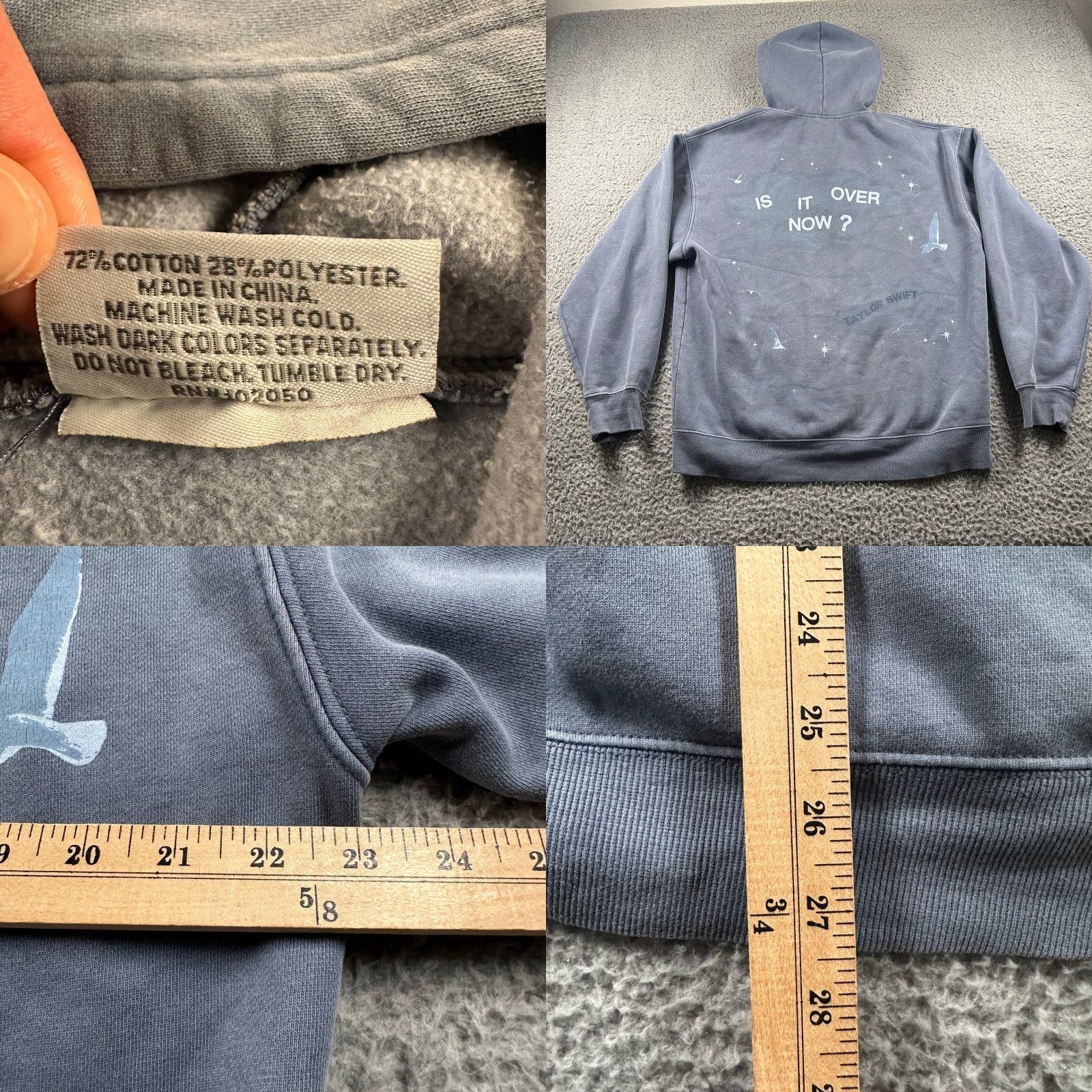 Vintage Taylor Swift 1989 Women's Hoodie Gray Medium Zip-Up Size M / US 6-8 / IT 42-44 - 8 Thumbnail