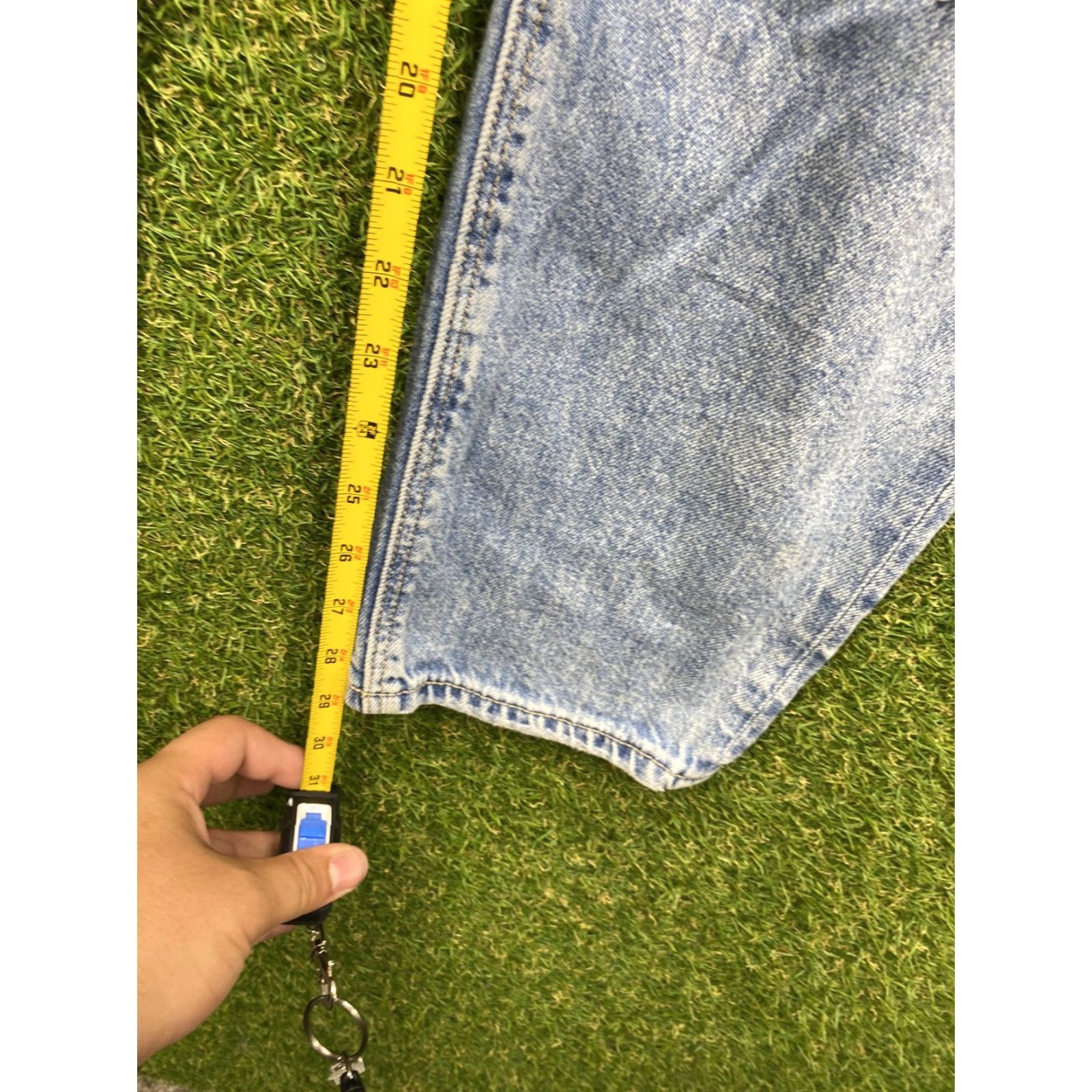 Vintage American Eagle Jeans Womens 12 Blue Distressed Ripped High Rise Denim Mom Size 34" / US 12 / IT 48 - 6 Thumbnail