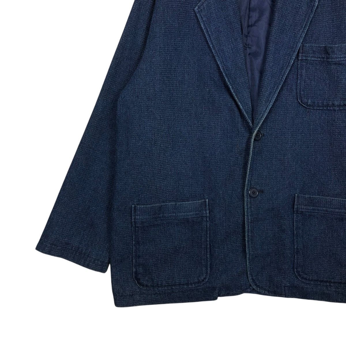 Indigo 🔥VINTAGE DENIM WORKER JACKET INDIGO VIVRECLUB ISSEY MIYAKE Size US L / EU 52-54 / 3 - 6 Thumbnail