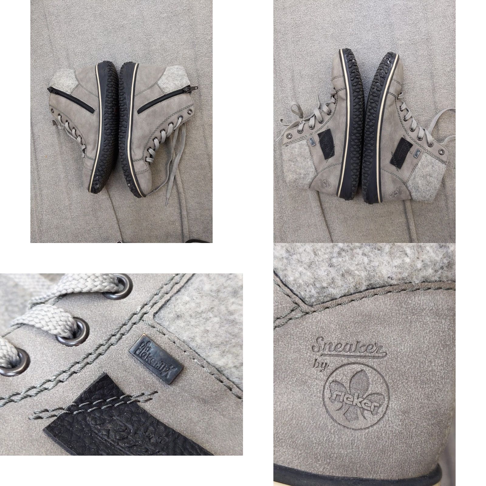 Rieker Rieker Boots Womens 7.5 Gray Nubuck Ankle Lace Zip Wool Lined Rieker-Tex Sneaker Casual Winter Size US 8 / IT 38 - 8 Thumbnail