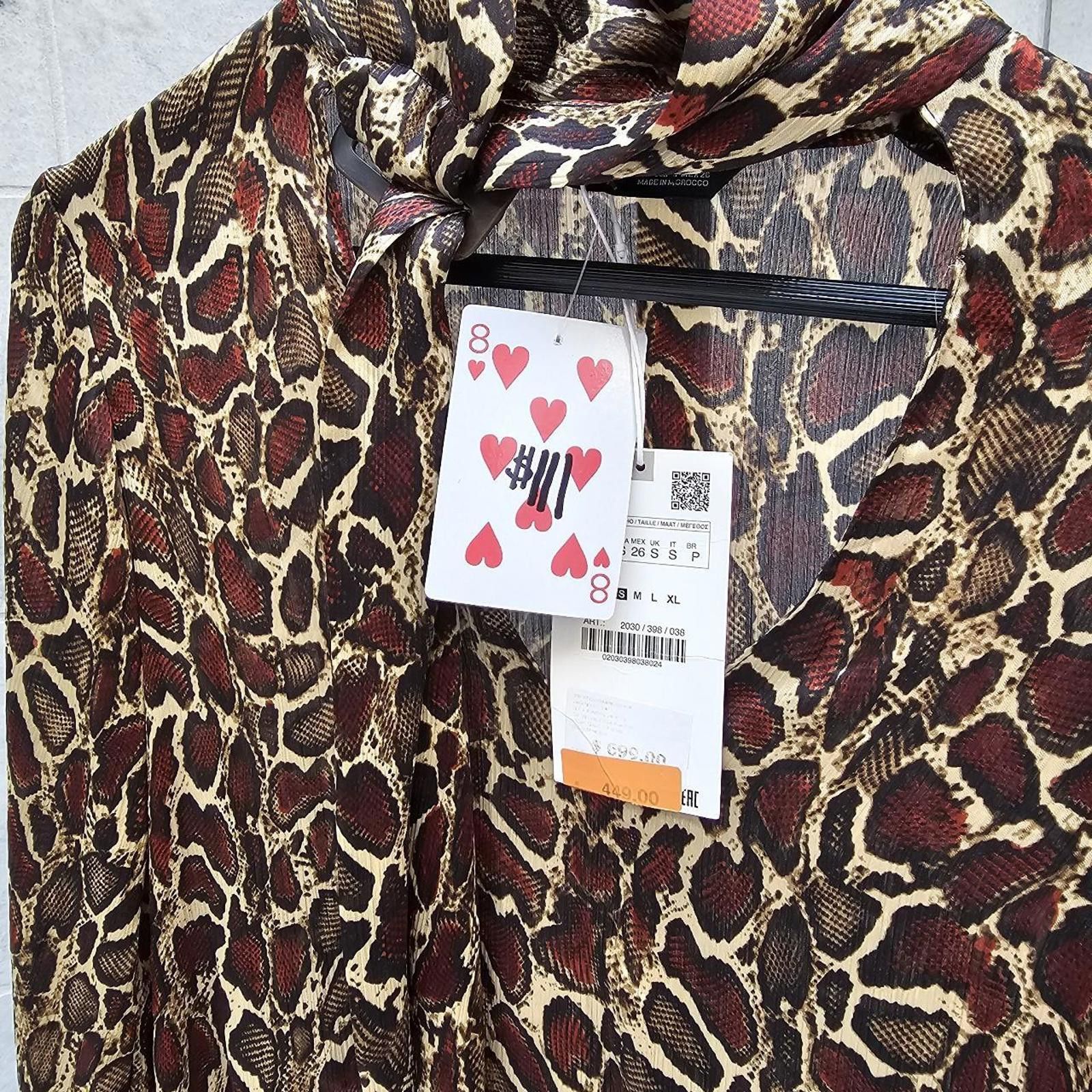 Zara Zara Women's Animal Print Blouse Size ONE SIZE - 5 Thumbnail