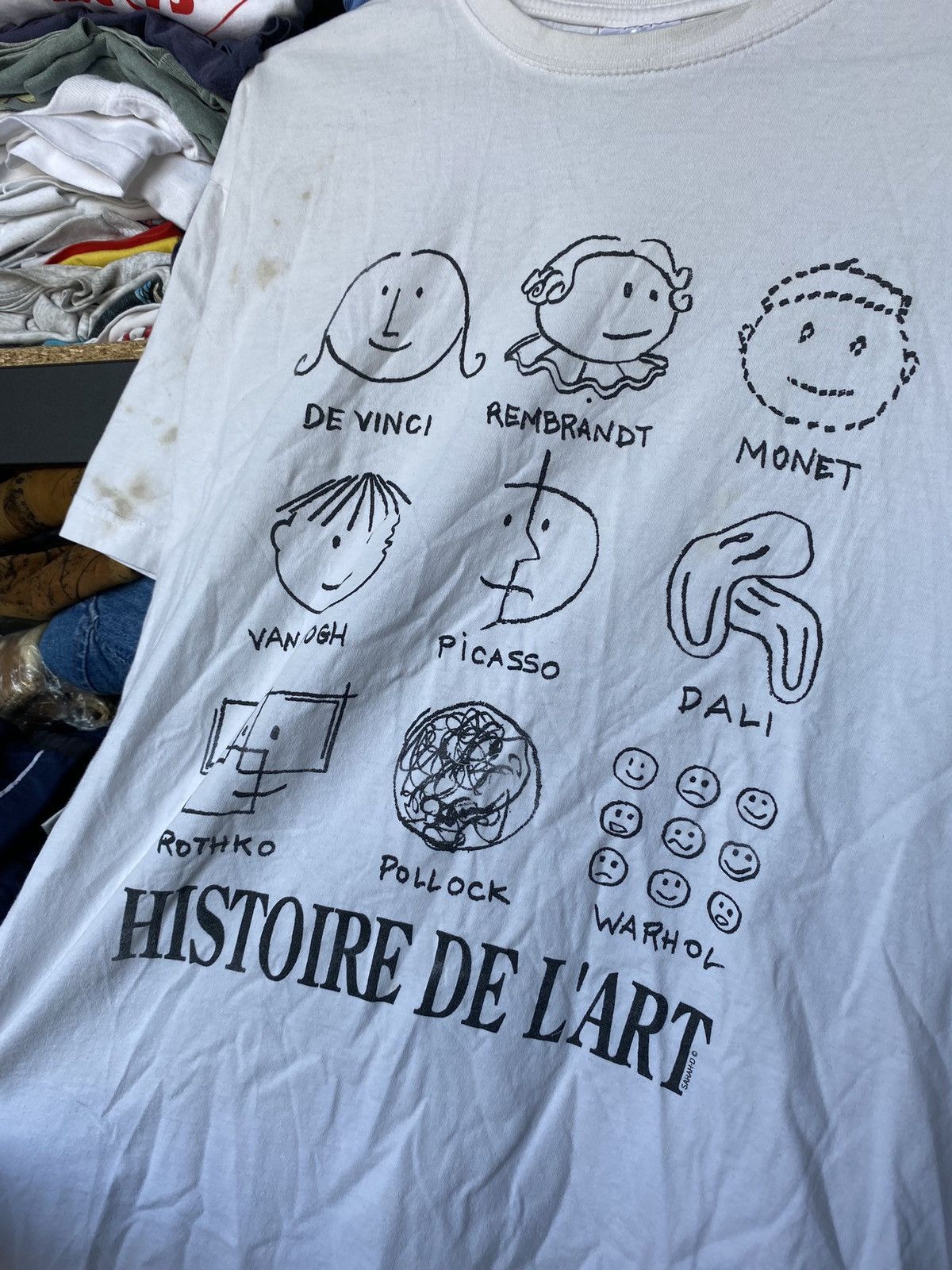 Other 90s Histoire De L’ Art Van Gogh De Vinci Picasso Style Tee Size US M / EU 48-50 / 2 - 3 Thumbnail