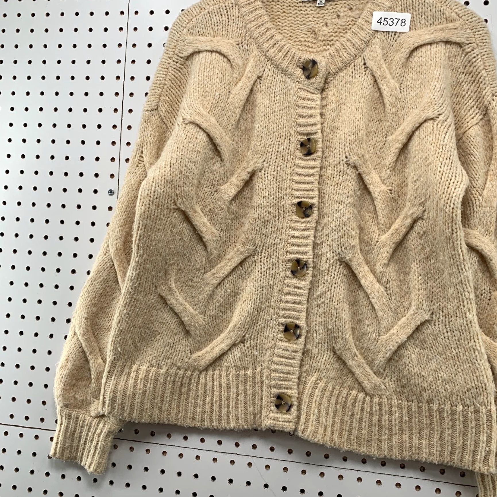 Madewell VINTAGE Madewell Wool Cardigan Sweater Womens XS Beige Cable Chunky Oversized Size XS / US 0-2 / IT 36-38 - 3 Thumbnail