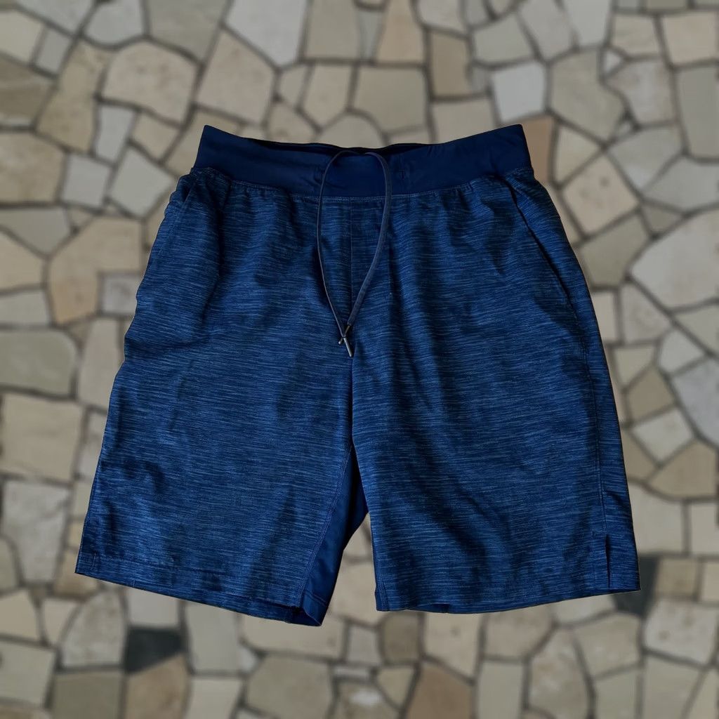 Lululemon Lululemon T.H.E. Shorts Blue Linerless 9" Inseam Mens Small Athletic Sports Modern Geometric Lightweight Breathable Drawstring Waist Elastic 31-33 Size US 29 - 1 Thumbnail