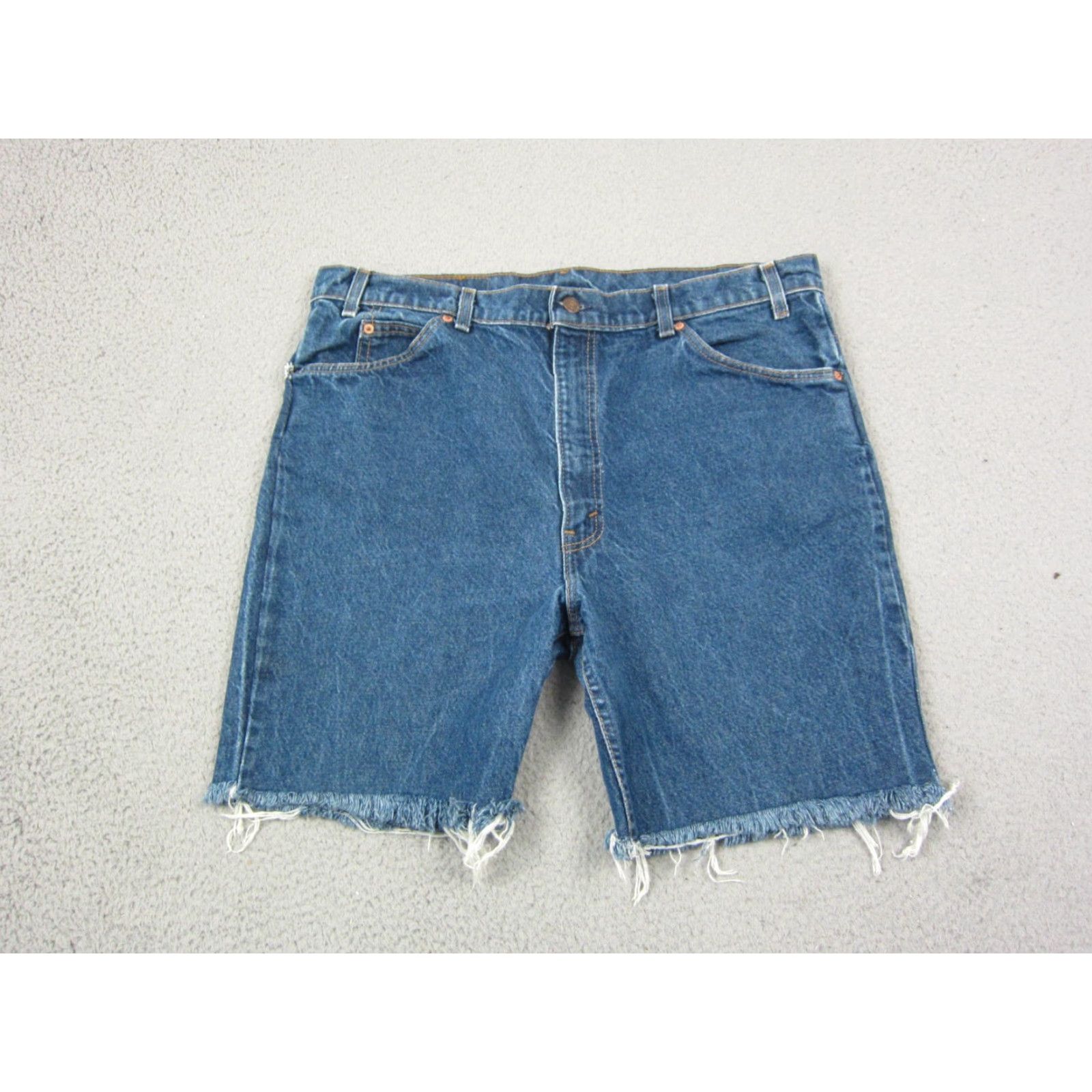 Levi's VINTAGE Levi's Shorts Mens 40 Blue Denim 90s Cut Off Jorts Orange Tab Made in USA Denim Shorts 5-Pocket Mens 40 Blue Size US 40 / EU 56 - 2 Thumbnail