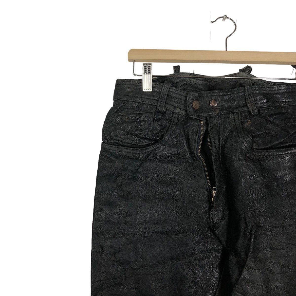 Genuine Leather 🔥90’s Genuine Leather Pants Racing Schott Perfecto Design Size US 30 / EU 46 - 6 Thumbnail