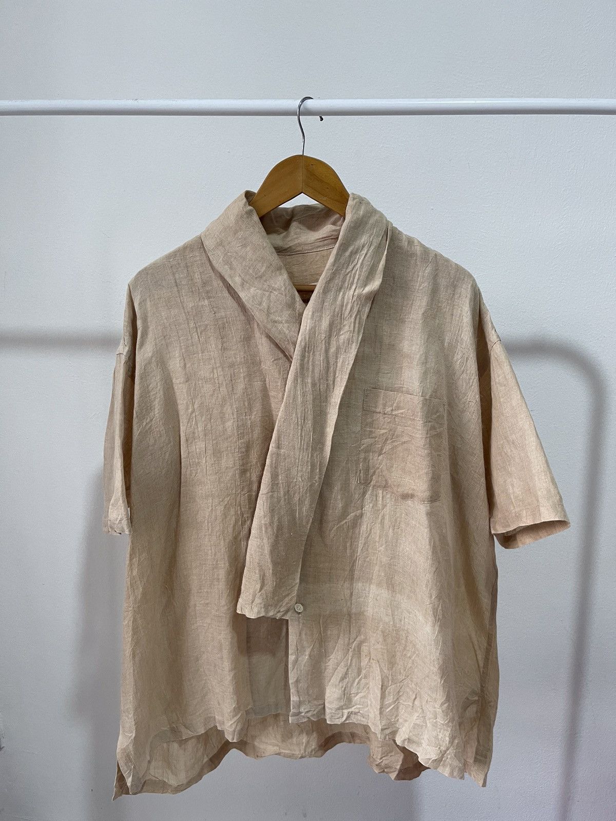 80s Comme Des Garçons Ramie Cotton Symmetry Shirt