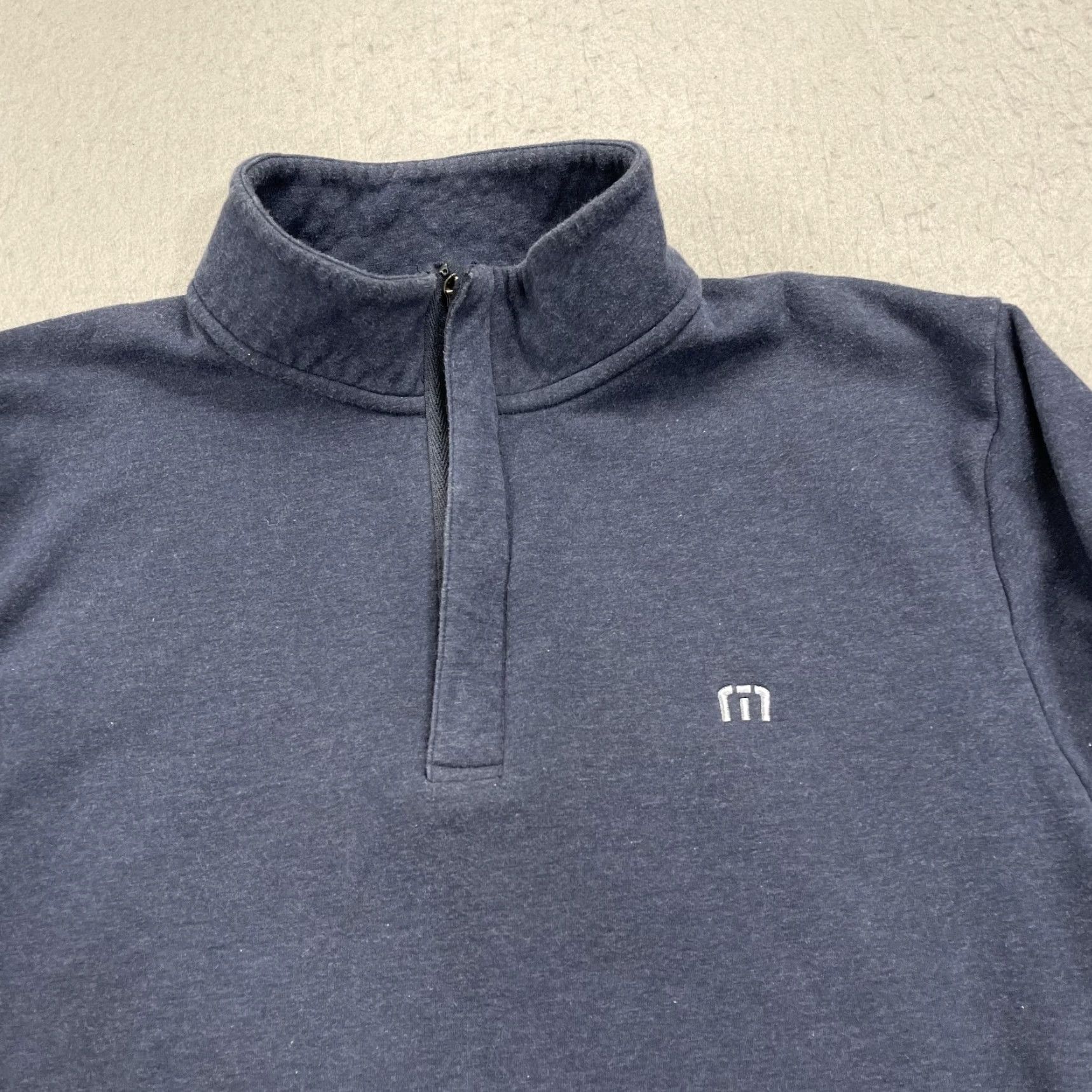 TravisMathew Travis Mathew Sweatshirt Mens M Blue Hideaway Pullover 1/4 Zip TM Golf Size US M / EU 48-50 / 2 - 2 Thumbnail