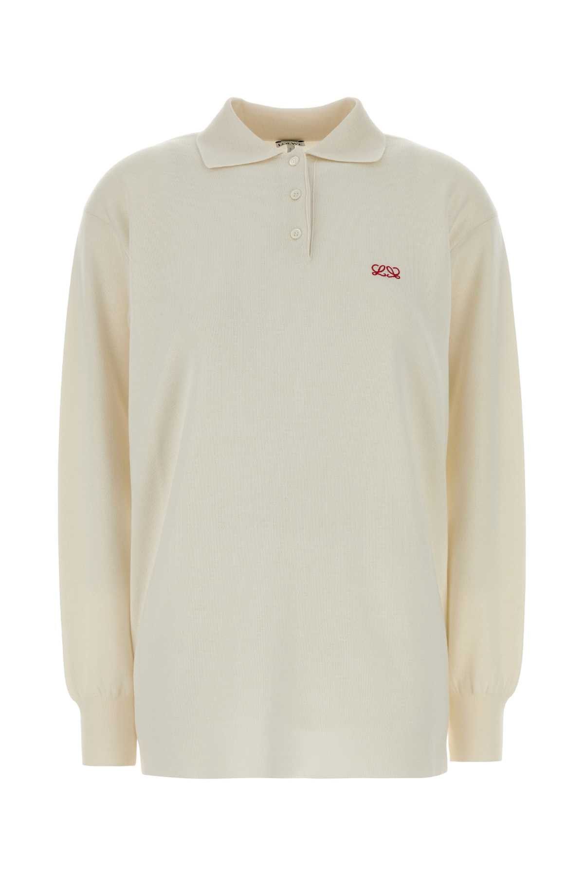 Loewe Ivory Stretch Cashmere Blend Polo Shirt Size S / US 4 / IT 40 - 1 Thumbnail