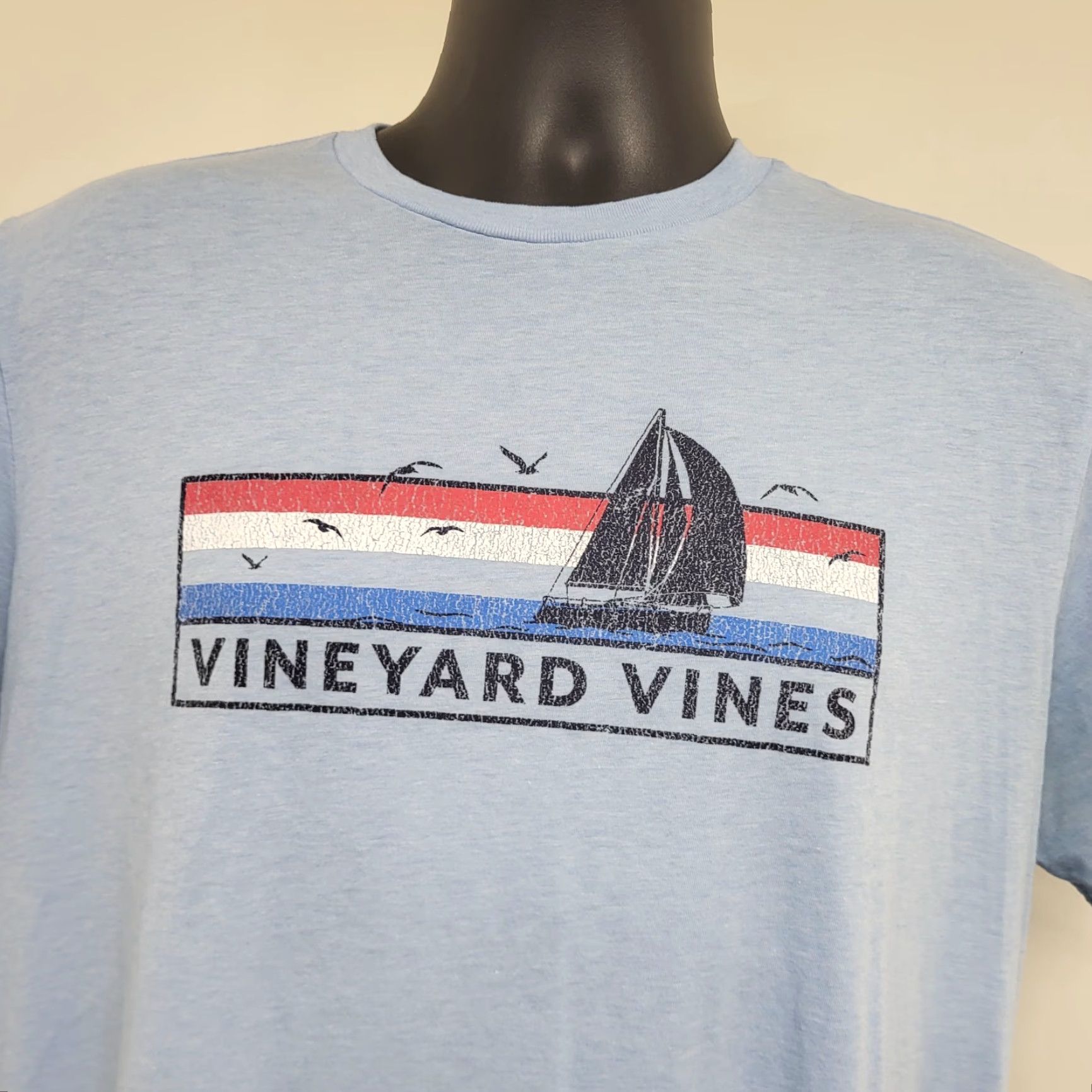 Vineyard Vines **Flag Boat Patriotic Vineyard Vines Tshirt Mens Medium Blue Dune Tee** User: **Patriotic Flag Vineyard Vines Tshirt Mens Medium Blue Dune Tee** Size US M / EU 48-50 / 2 - 4 Thumbnail