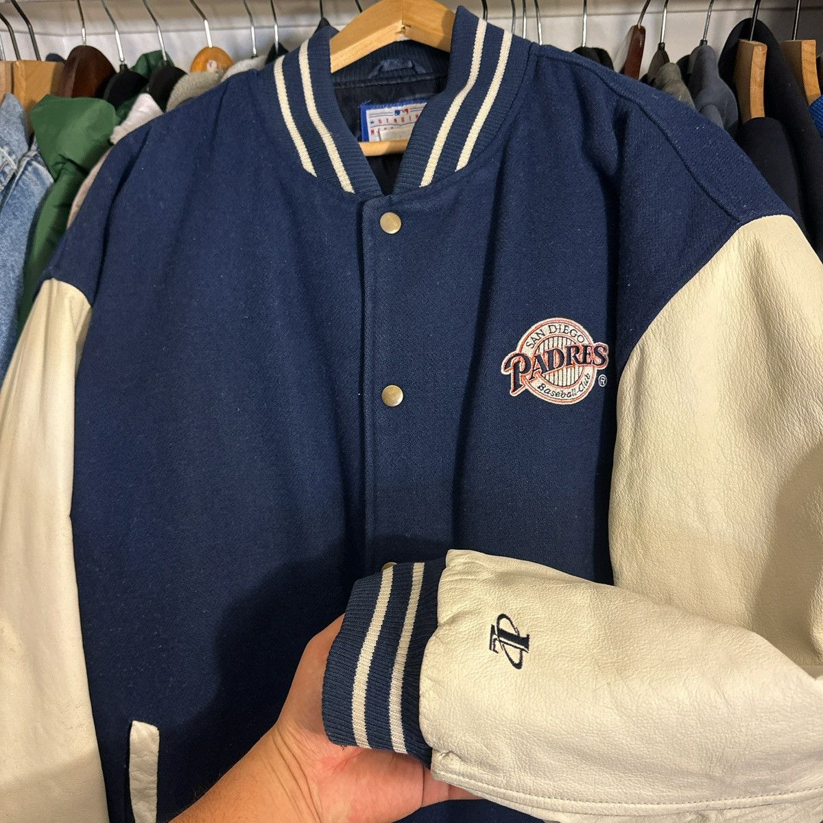 Logo 7 Vintage 2000 San Diego Padres Letterman Jacket Size US XL / EU 56 / 4 - 2 Thumbnail