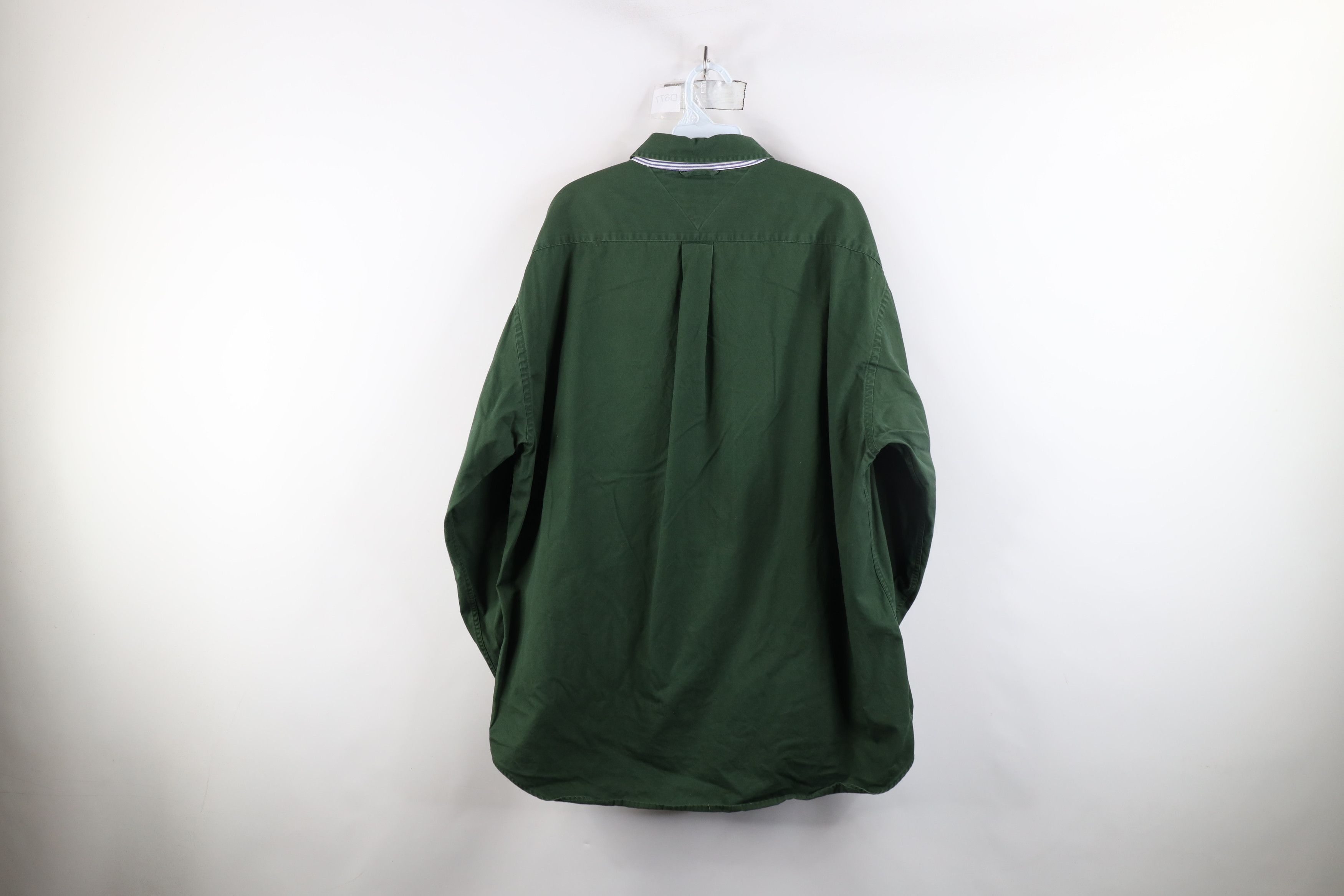 Tommy Hilfiger × Vintage Vintage 90s Tommy Hilfiger Collared Button Down Shirt Green Size US XL / EU 56 / 4 - 11 Thumbnail