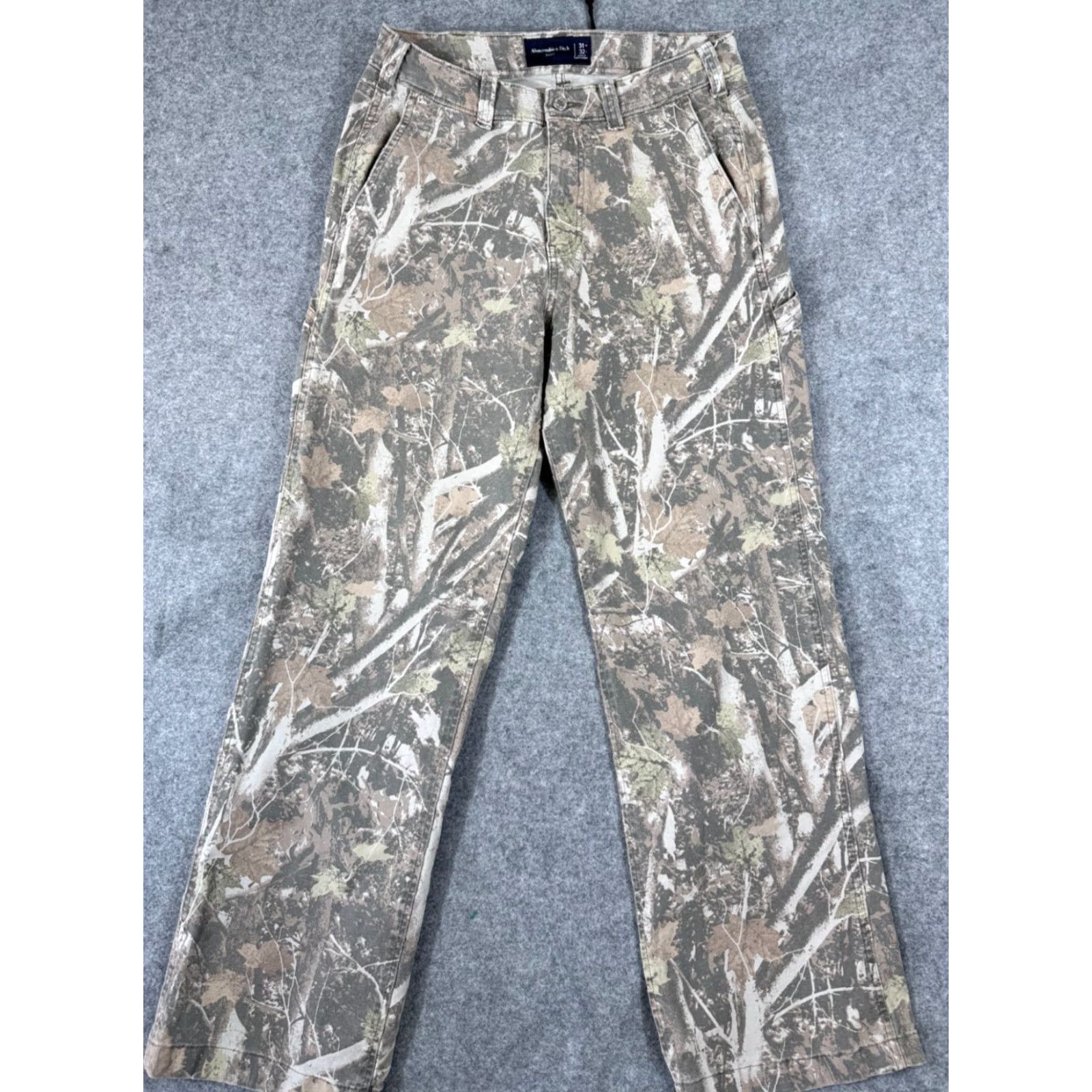 Abercrombie & Fitch Abercrombie & Fitch Pants Mens 31x32 Green Camouflage Stretch Baggy Carpenter Size US 31 - 2 Thumbnail