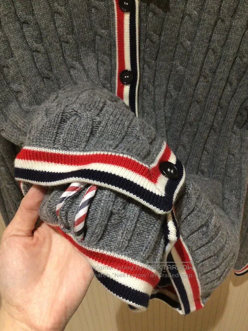 Thom Browne Thom Browne Gray Cable Knit Cardigan Size US XS / EU 42 / 0 - 7 Thumbnail