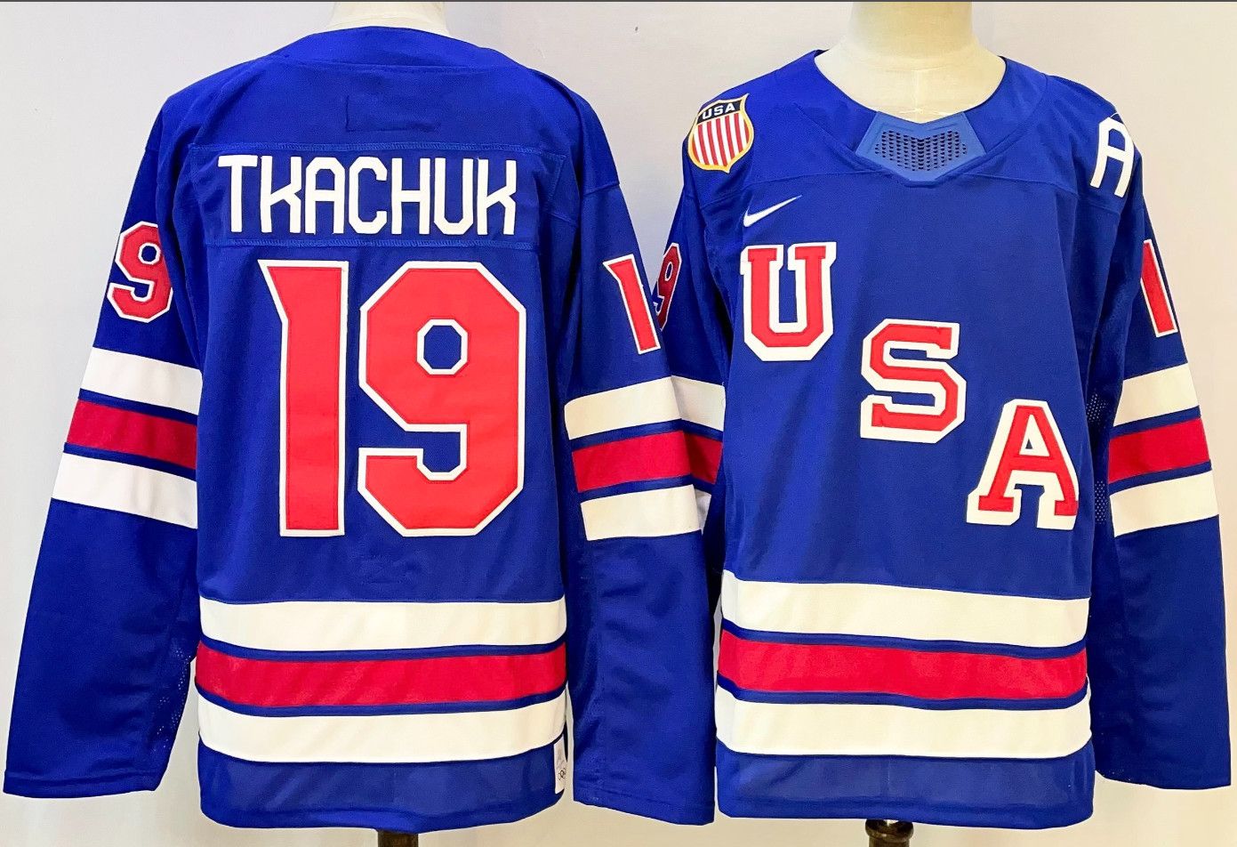 Other Men's USA Hockey #19TKACHUK Jersey Blue Size US S / EU 44-46 / 1 - 1 Thumbnail