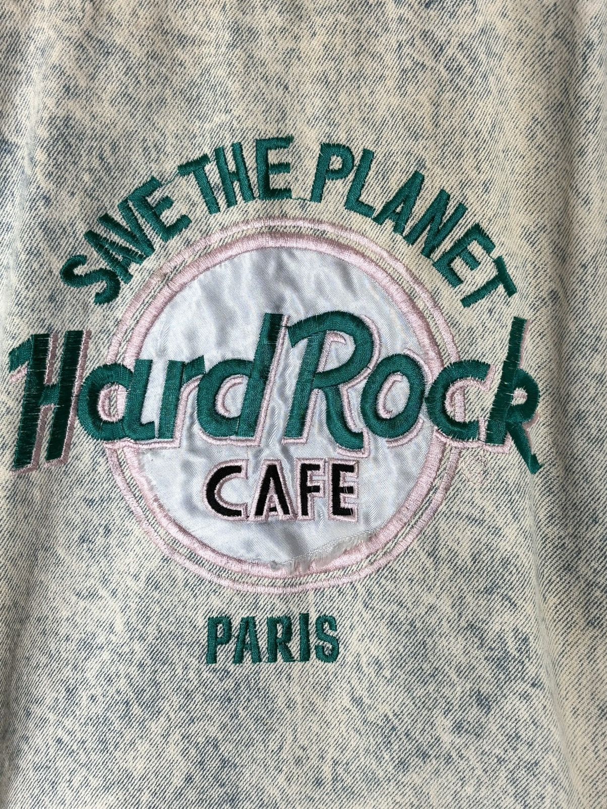 Hard Rock Cafe 90’s Hard Rock Cafe Paris “Save The Planet” Denim Jacket Size US L / EU 52-54 / 3 - 12 Thumbnail
