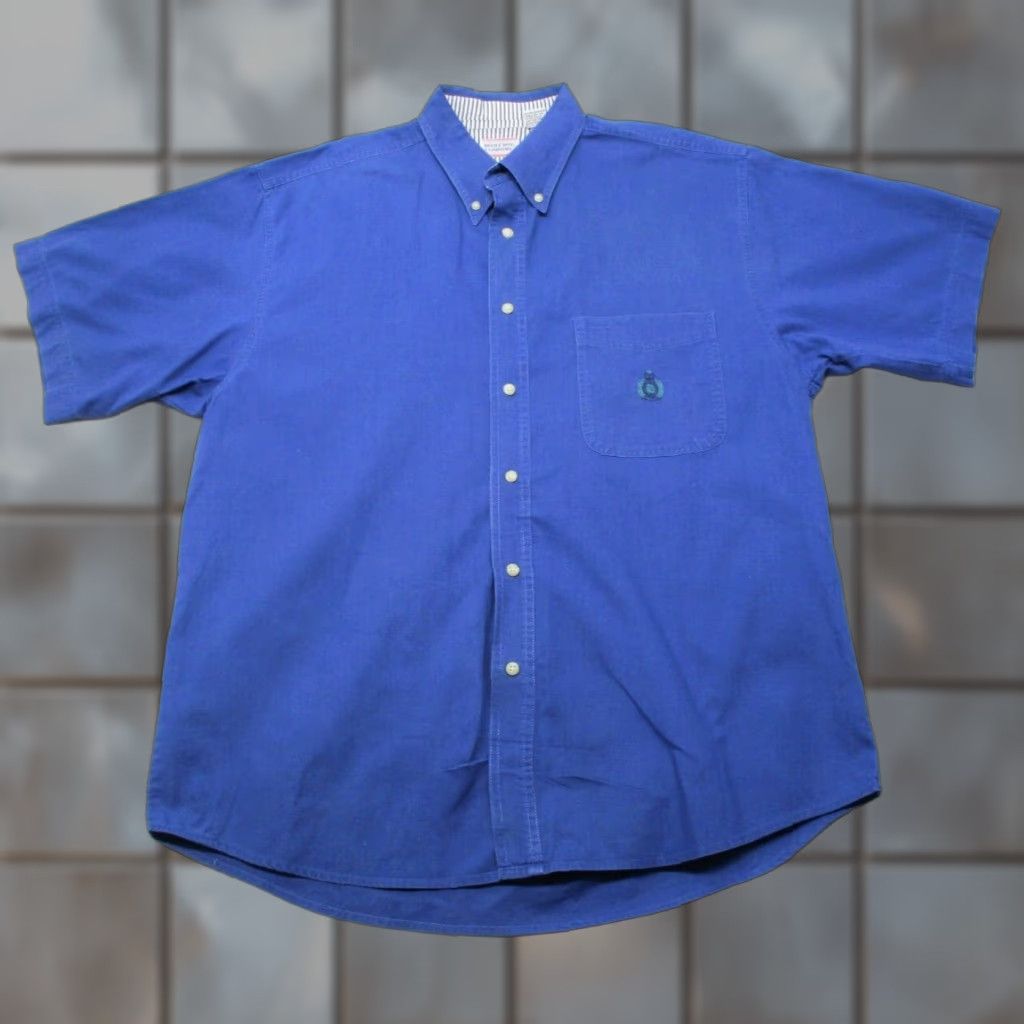 Bugle Boy VINTAGE Bugle Boy Shirt Mens L Large Button Up Oxford Blue Cotton EUC Size US L / EU 52-54 / 3 - 1 Thumbnail