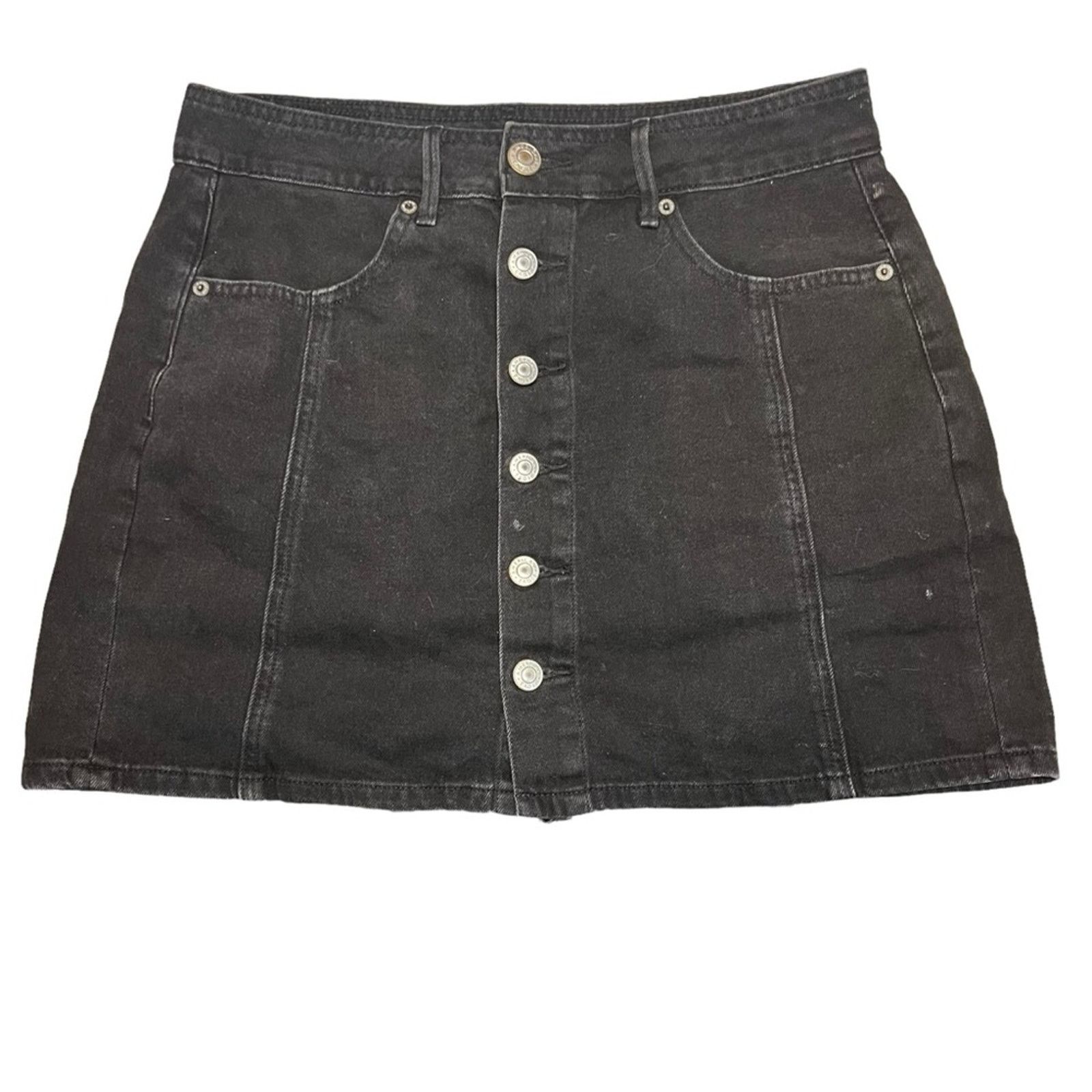 American Eagle Outfitters American Eagle Outfitters Skirt Womens Size 6 Black Denim Size 28" / US 6 / IT 42 - 2 Thumbnail