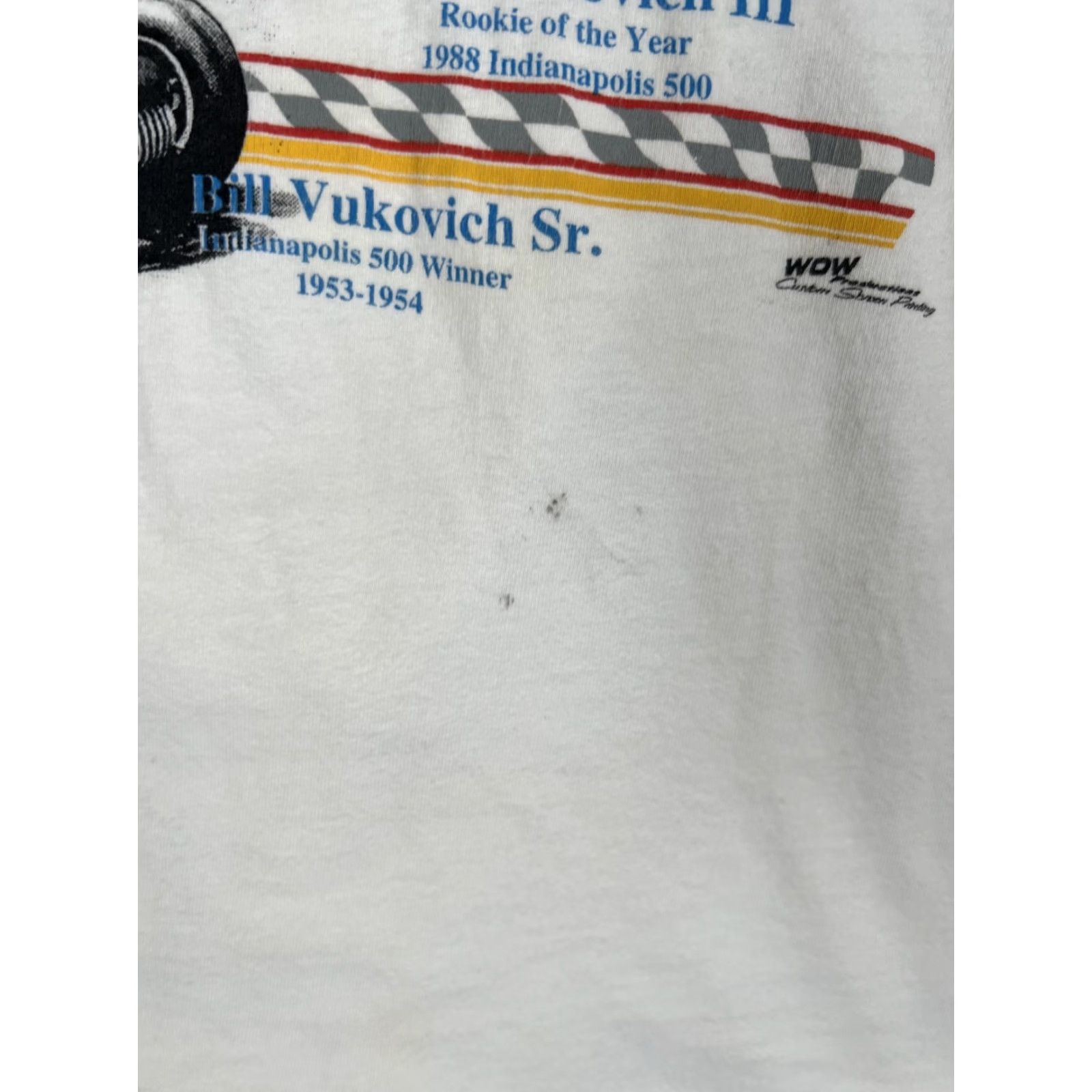Hanes VINTAGE Hanes T-Shirt Crew Neck Short Sleeve Graphic Print 90s Cars USA White Cotton Size L Men Regular Gauge: Size Large Size US L / EU 52-54 / 3 - 5 Thumbnail