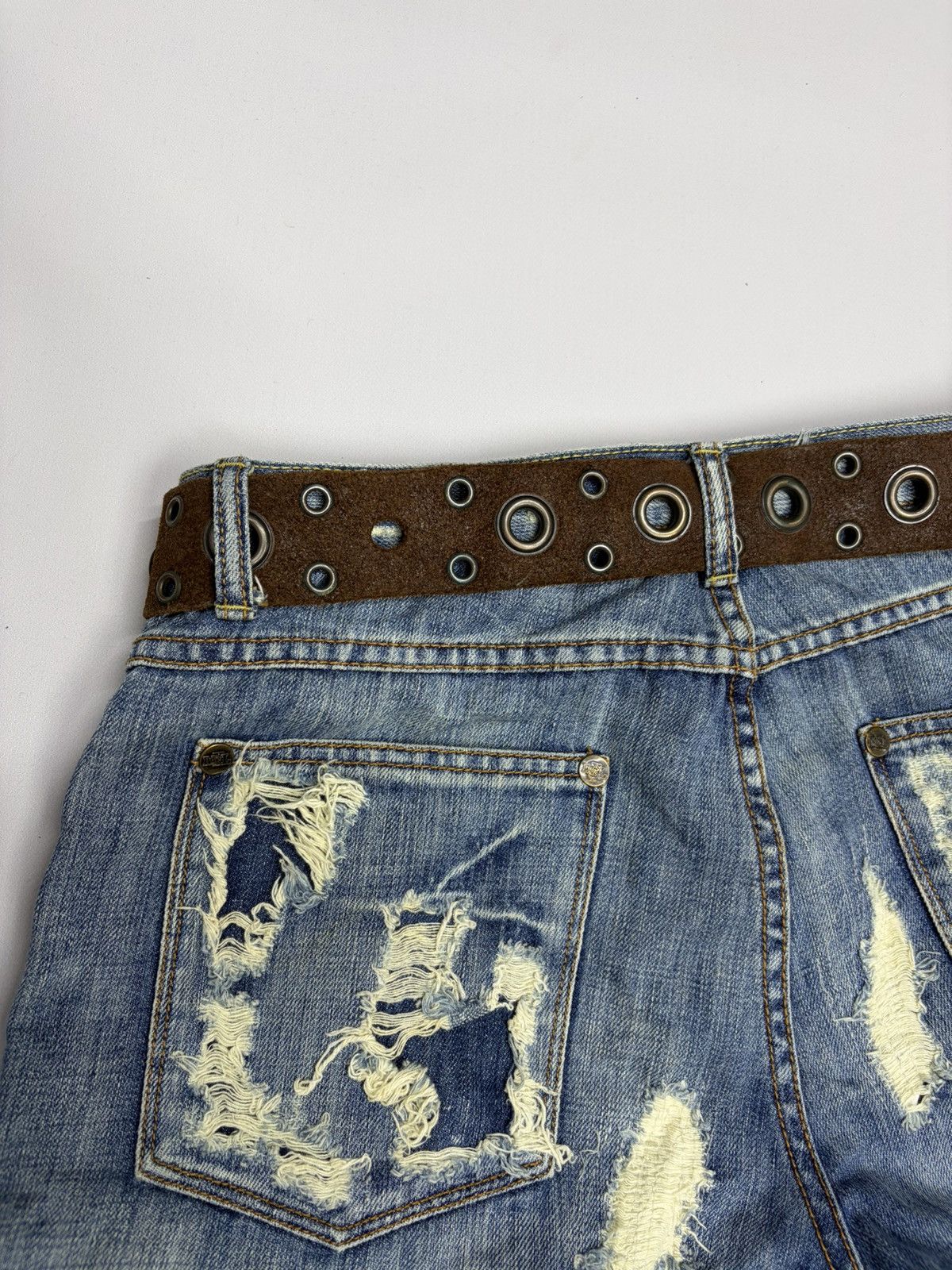 Hysteric Glamour Vintage Y2K Rhinestones Like Number Nine Punk Leather Belt Size 34 - 9 Thumbnail