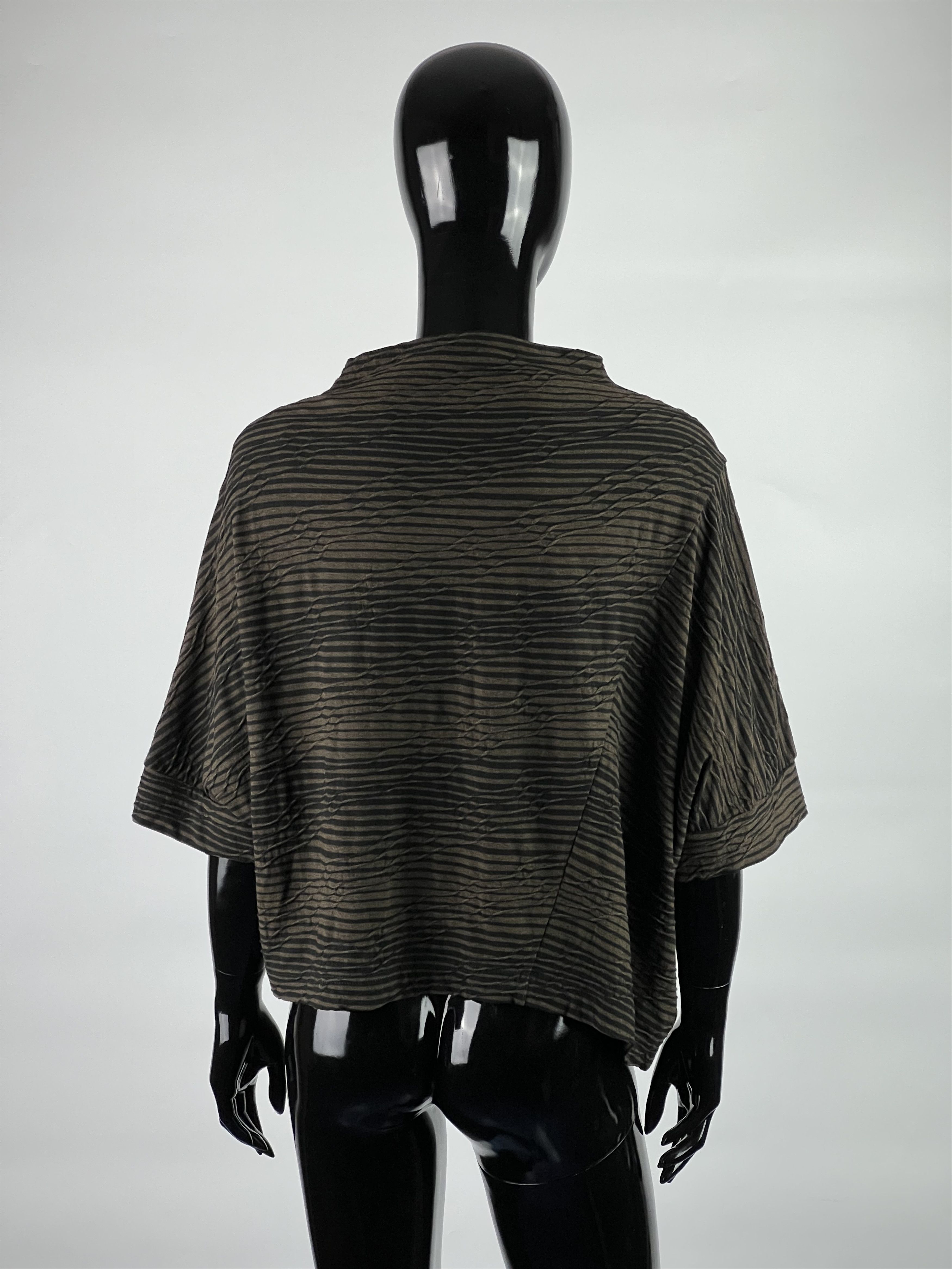Designer OSKA Asymmetrical Striped Top Blouse Size 2 Size M / US 6-8 / IT 42-44 - 3 Thumbnail