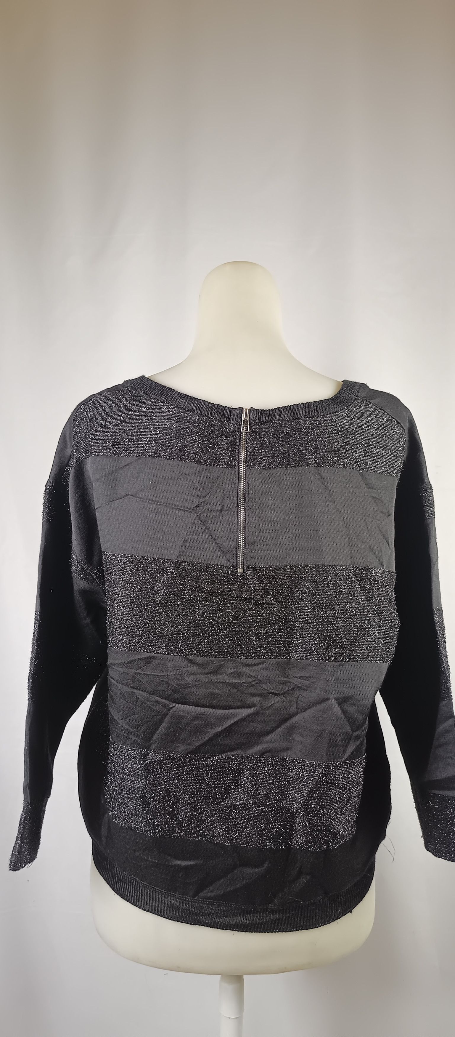 If Six Was Nine × Zara ZARA Stripped Glitter Women's Black Knitted Neck Size US L / EU 52-54 / 3 - 17 Thumbnail
