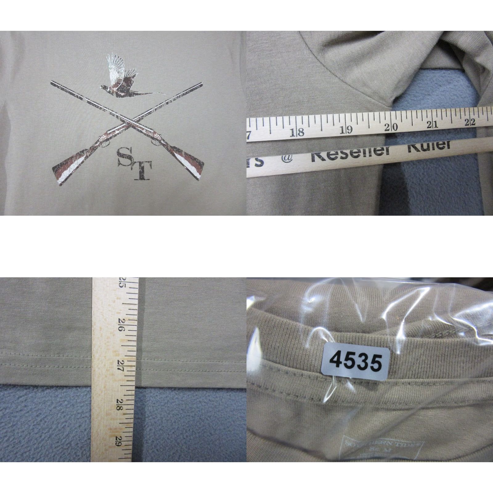 Southern Tide Southern Tide Shirt Mens Medium Brown Long Sleeve Hunting Outdoor Hiking Graphic Print Crew Neck Logo Pockets Regular Cotton Knit Duck Outdoor Mens Size US M / EU 48-50 / 2 - 8 Thumbnail