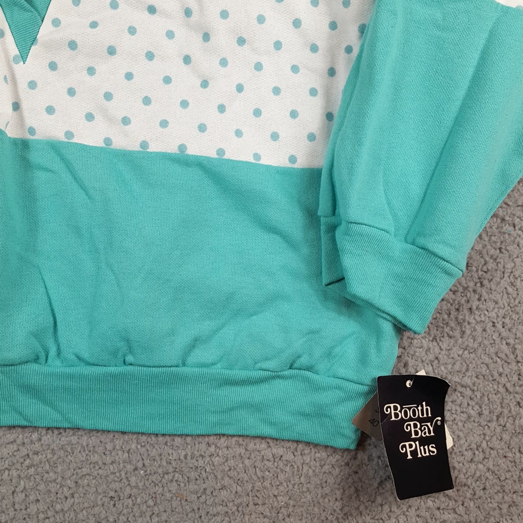 Vintage VINTAGE Booth Bay Sweatshirt Pullover Jumper 90s Blue Polka Dot V Neck Women's XL Pullover Sweatshirt Women XS? Size XL / US 12-14 / IT 48-50 - 3 Thumbnail