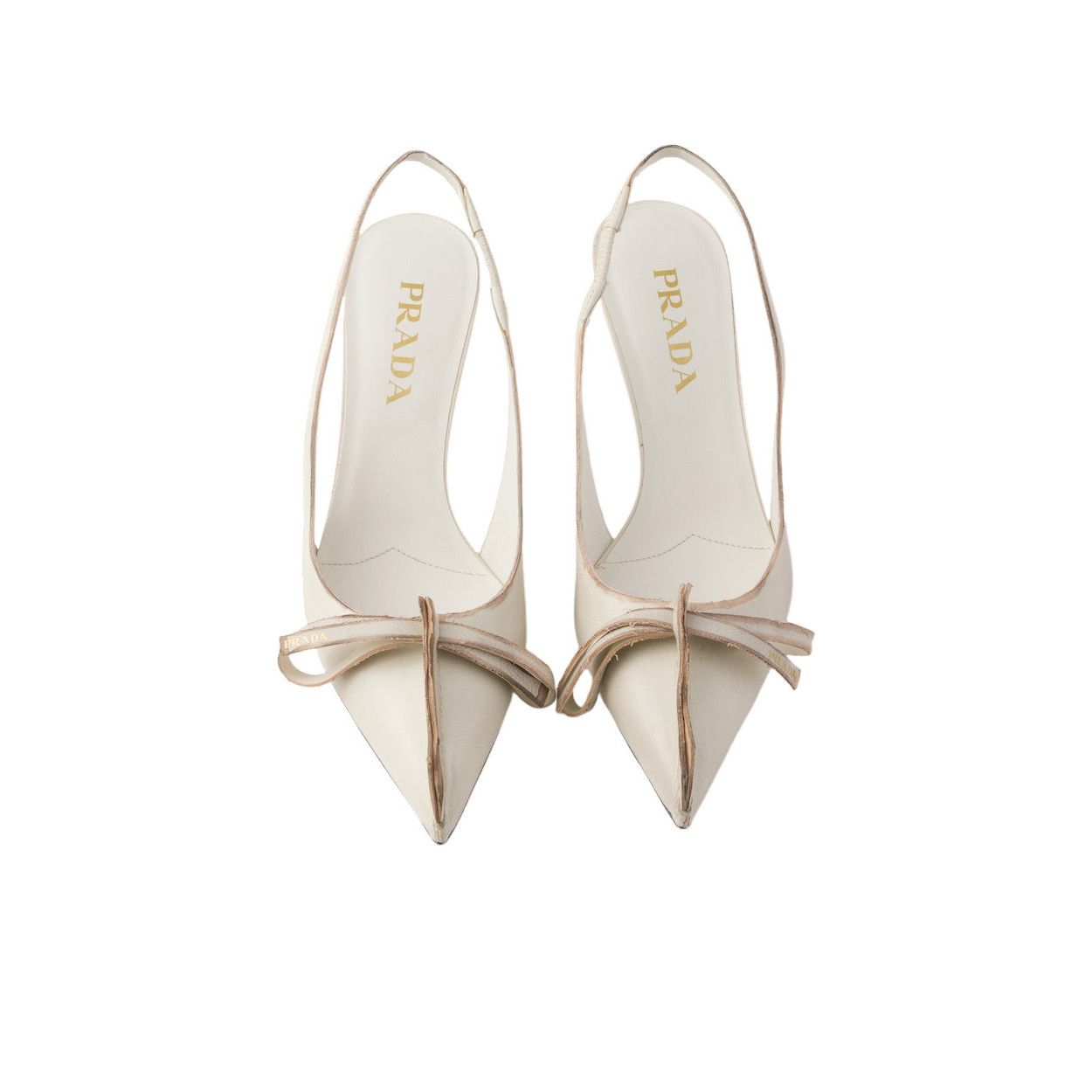 Prada PRADA $1590 Chalk White Slingback Pumps New & Authentic (Wom Size US 7 / IT 37 - 3 Thumbnail