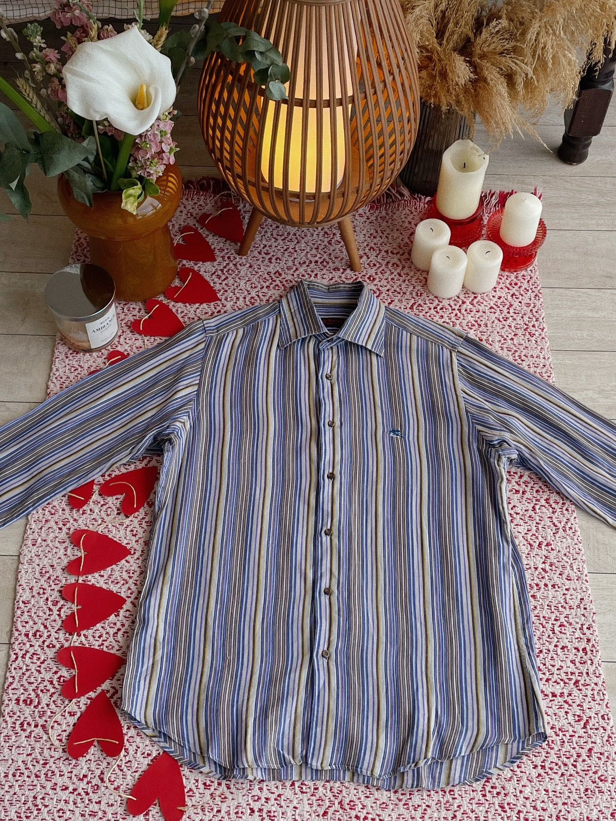 Etro Etro Milano Linen Striped Shirt Size US L / EU 52-54 / 3 - 4 Thumbnail