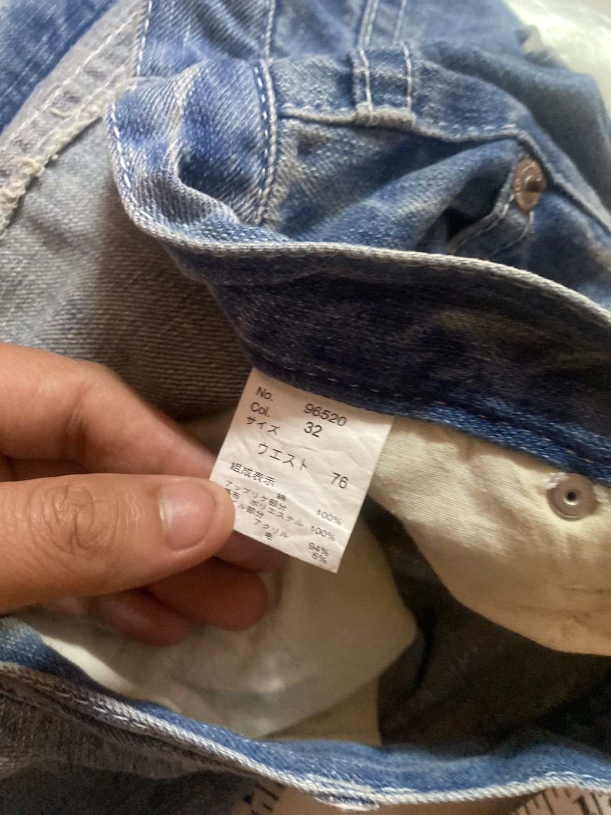 Japanese Brand 🔥 Rare Co & Lu Printed Logo 95 Patches Acid Wash Denim Size US 34 / EU 50 - 13 Thumbnail