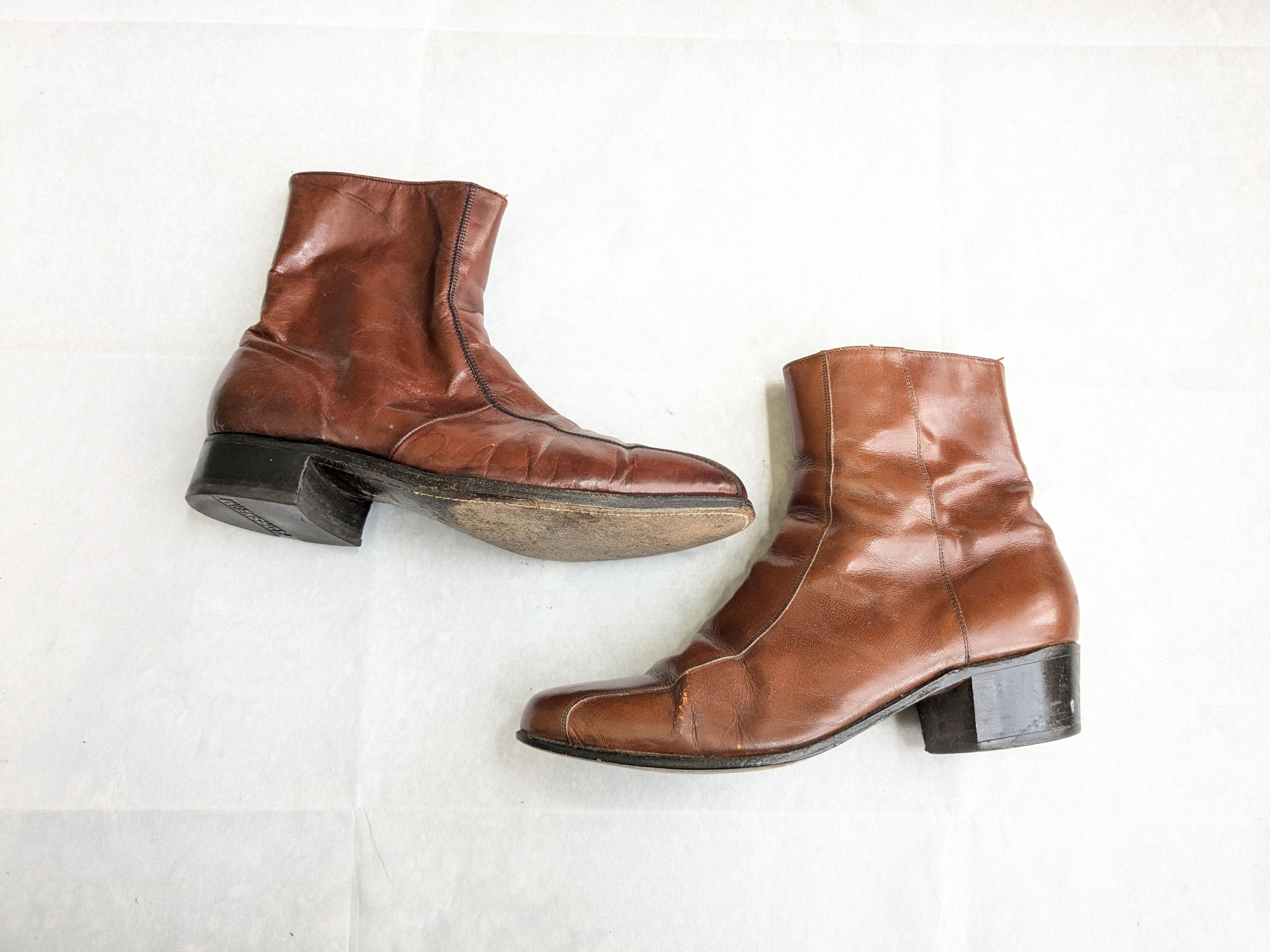 Florsheim Florsheim Side Zip Boots Brown Leather 10.5 D Size US 10.5 / EU 43-44 - 1 Thumbnail
