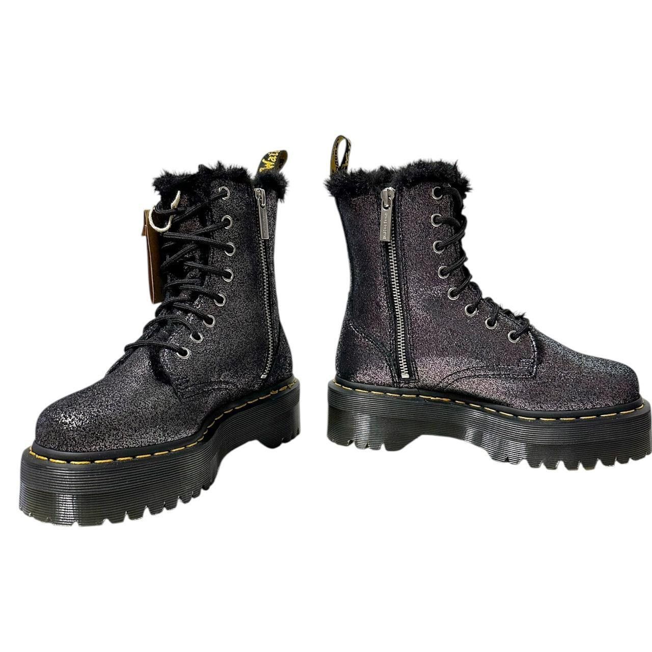 Dr. Martens DR. MARTENS Jadon Faux Fur Metallic Leather Platform Boots Size US 6 / IT 36 - 3 Thumbnail