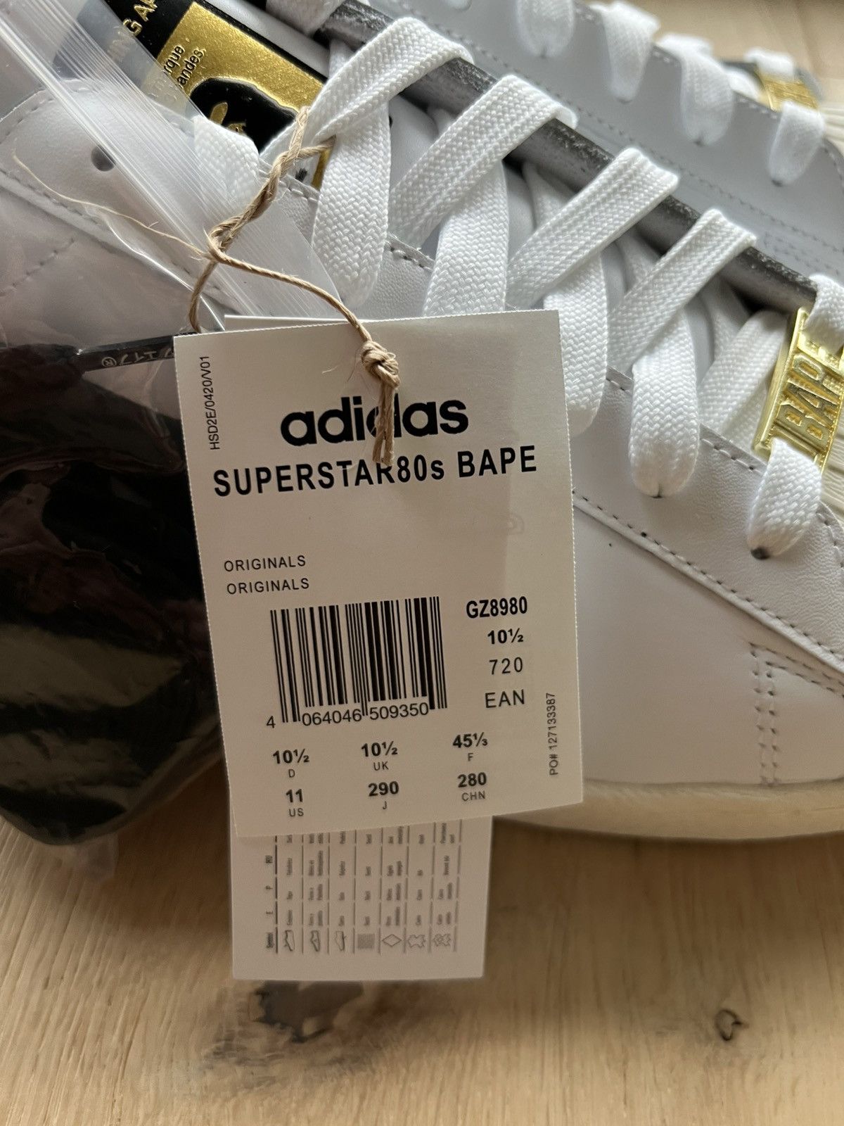 Adidas × Bape adidas Superstar 80s BAPE-Exclusive White Black_Deadstock Size US 11 / EU 44 - 15 Thumbnail