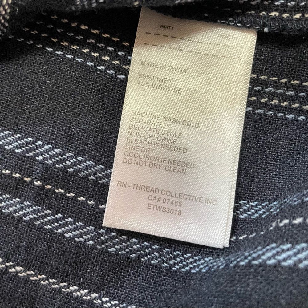 Ellen Tracy NWT New $129 Ellen Tracy Tie Front Linen Blend Navy Stripe Size XS / US 0-2 / IT 36-38 - 6 Thumbnail