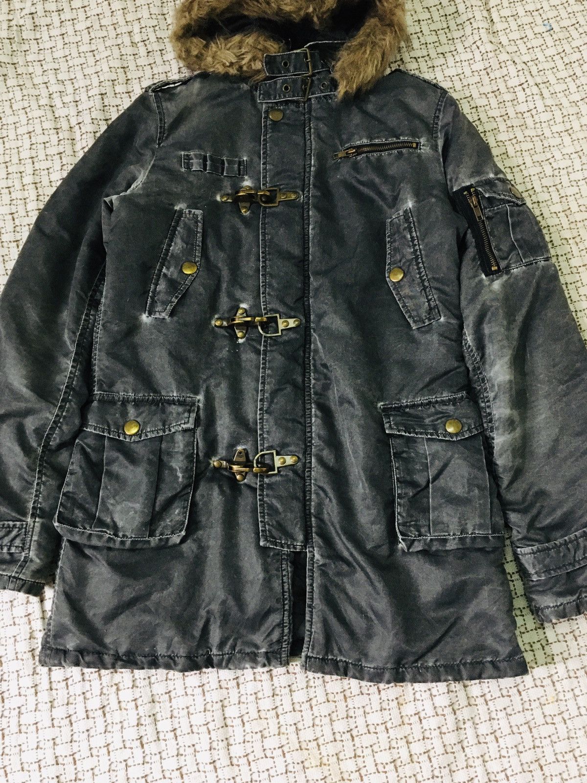 If Six Was Nine × Japanese Brand × Le Grande Bleu (L.G.B.) A07 Incede Punk Bondage Multipocket Fur Hoodie Jacket Size M / US 6-8 / IT 42-44 - 4 Thumbnail