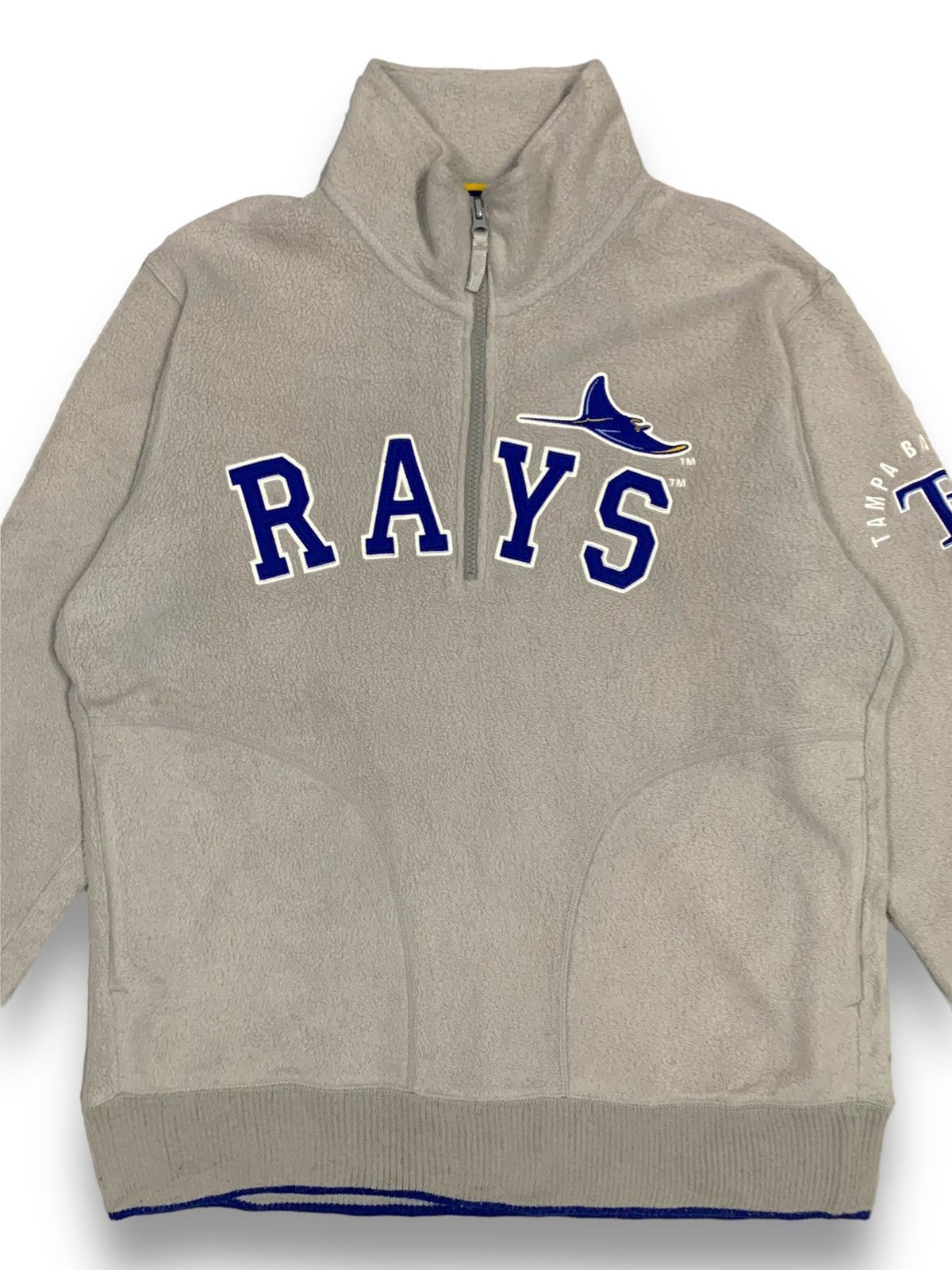 MLB Y2K UNIQLO x MLB Tampa Bay Rays Half Zip Fleece Sweatshirt Size US L / EU 52-54 / 3 - 3 Thumbnail