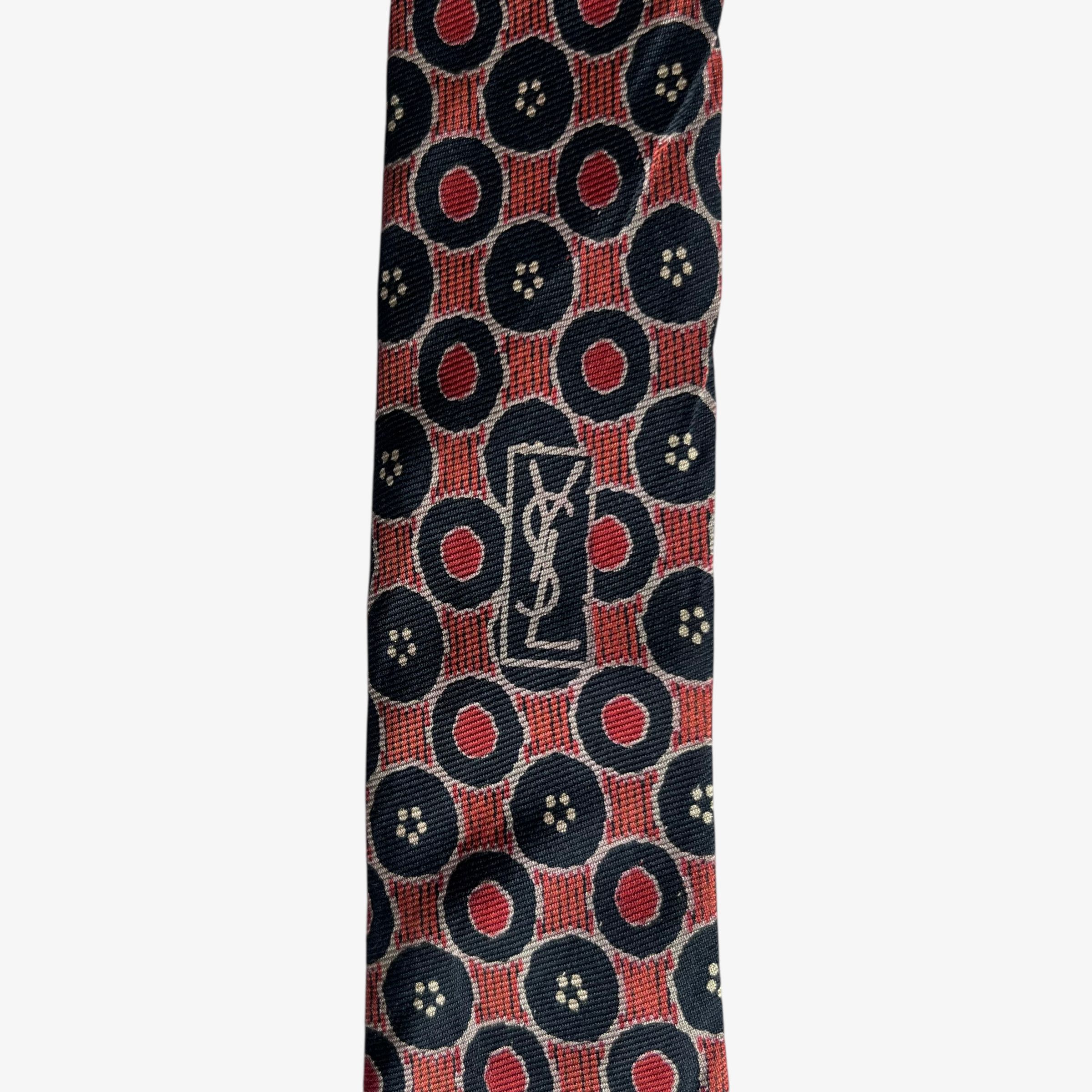 Yves Saint Laurent Vintage 80s Yves Saint Laurent YSL Geometric Print Silk Tie Size ONE SIZE - 3 Thumbnail
