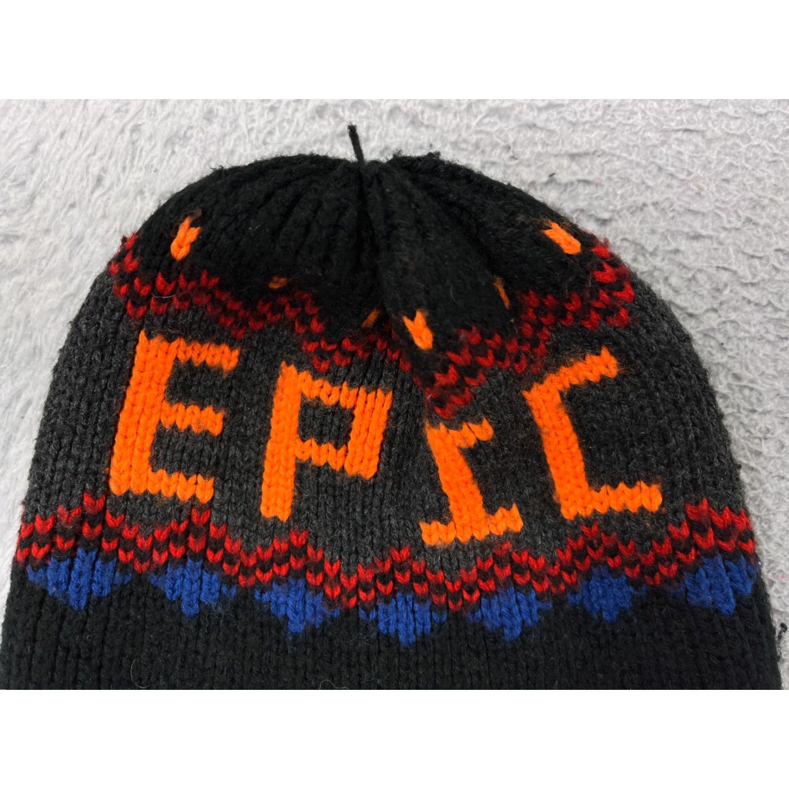 Old Navy OLD NAVY Beanie Adult One Size Black Knit Geometric Acrylic Ski Mens Size ONE SIZE - 2 Thumbnail