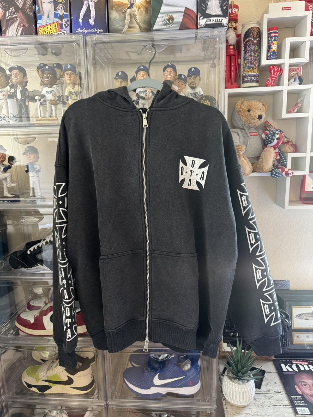 Other OTA Washed Black Choppa Zip Up Hoodie Chrome | Grailed