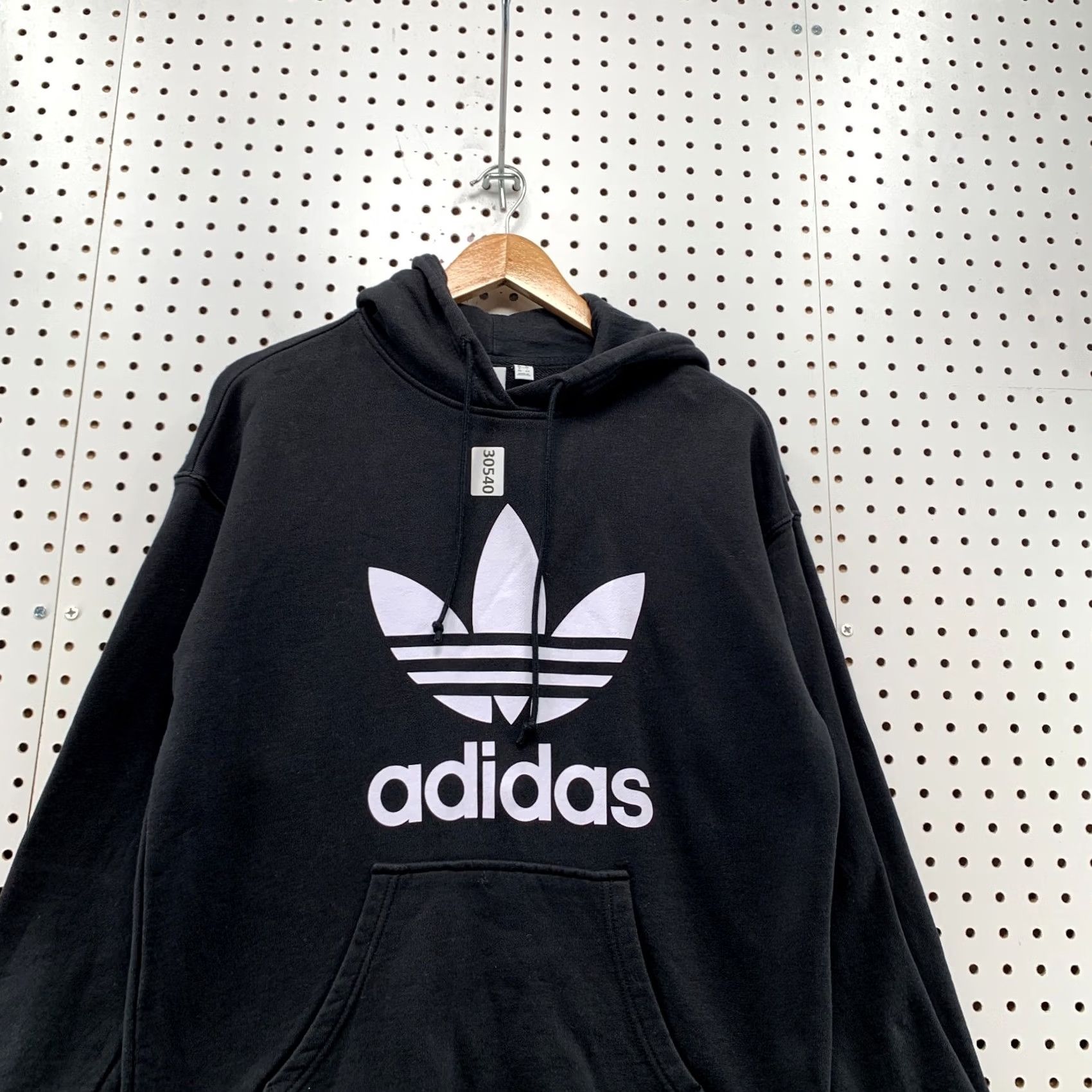 Adidas Adidas Original Trefoil Hoodie Sweatshirt Mens Small Black Huge Logo Size US S / EU 44-46 / 1 - 2 Thumbnail