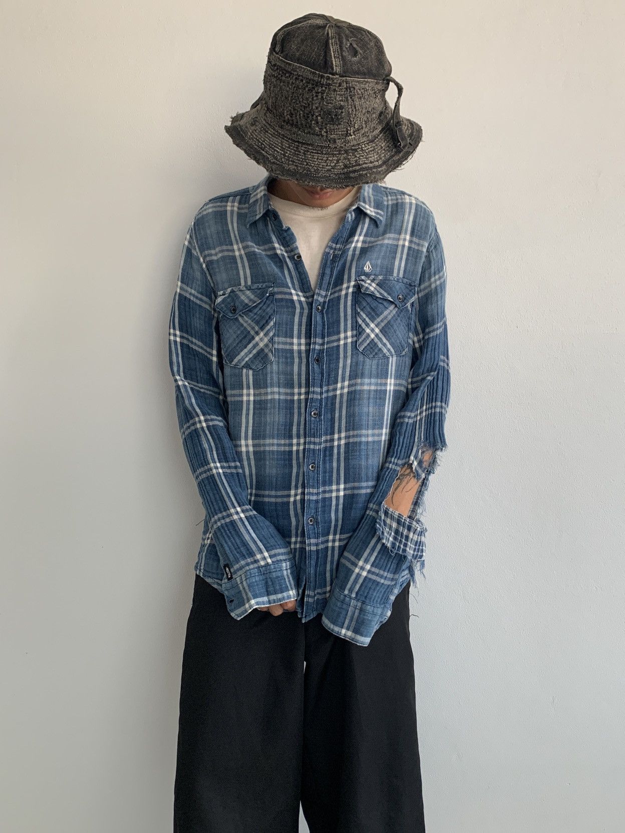 Vintage Sun Faded Vintage Flannel Shirt Distressed ERD Size US S / EU 44-46 / 1 - 2 Thumbnail