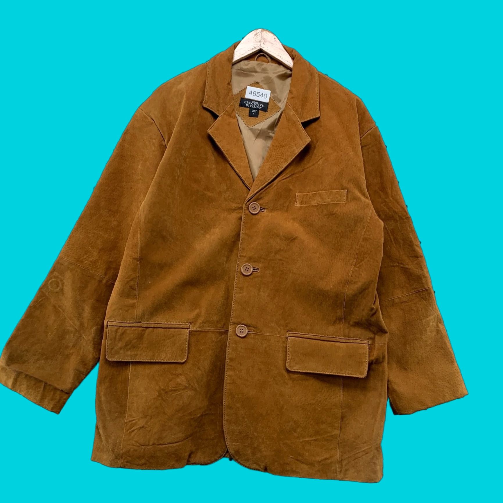Haband Haband Executive Division Suede Blazer Jacket Mens Large Brown Sports Coat Size 42R - 1 Thumbnail