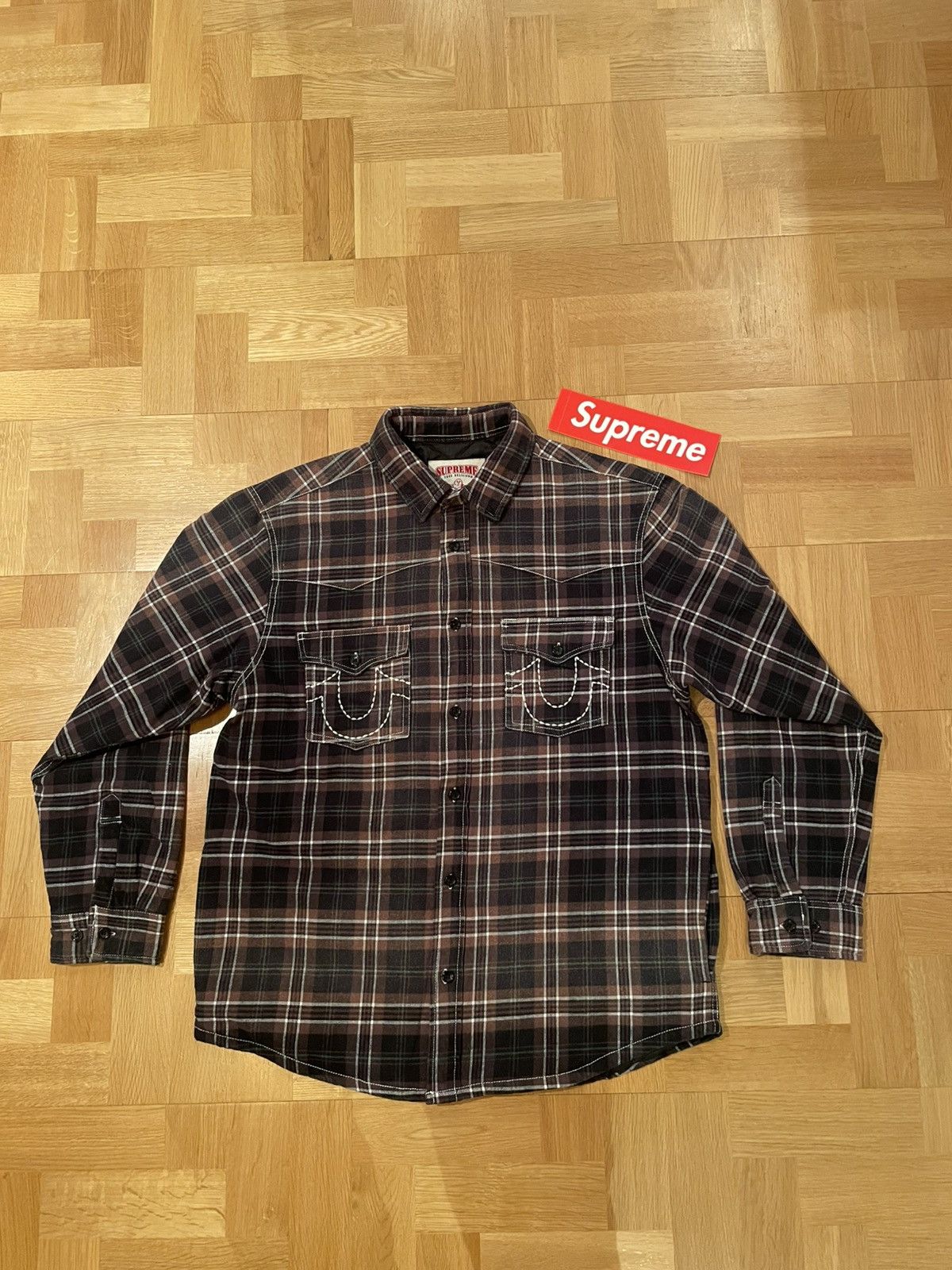 Supreme x True Religion Quilted Lined Plaid Flannel Shirt