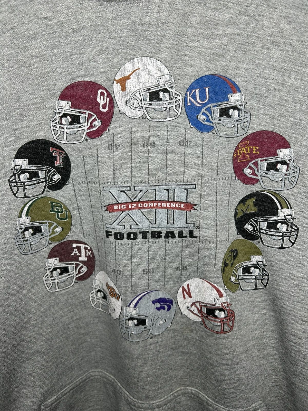 NCAA Vintage Big 12 NCAA Football Grey Hoodie Size 2XL Mens Size US XXL / EU 58 / 5 - 2 Thumbnail