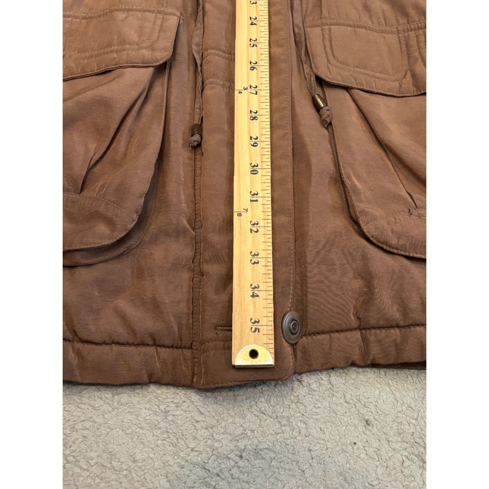 Vintage VINTAGE Gallery Jacket Womens Large Brown Parka Puffy Long Sleeve Zip Coat Size L / US 10 / IT 46 - 4 Thumbnail