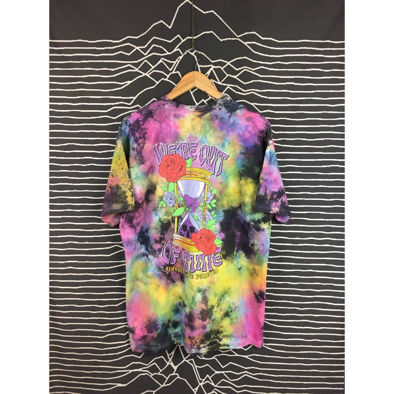 Vintage Assholes Live Forever We're Out Of Time Graphic Tie-Dye Tee Size US XL / EU 56 / 4 - 2 Thumbnail