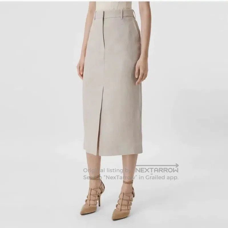 Burberry Burberry Beige Summer Linen Midi Skirt. Size 23" - 1 Thumbnail